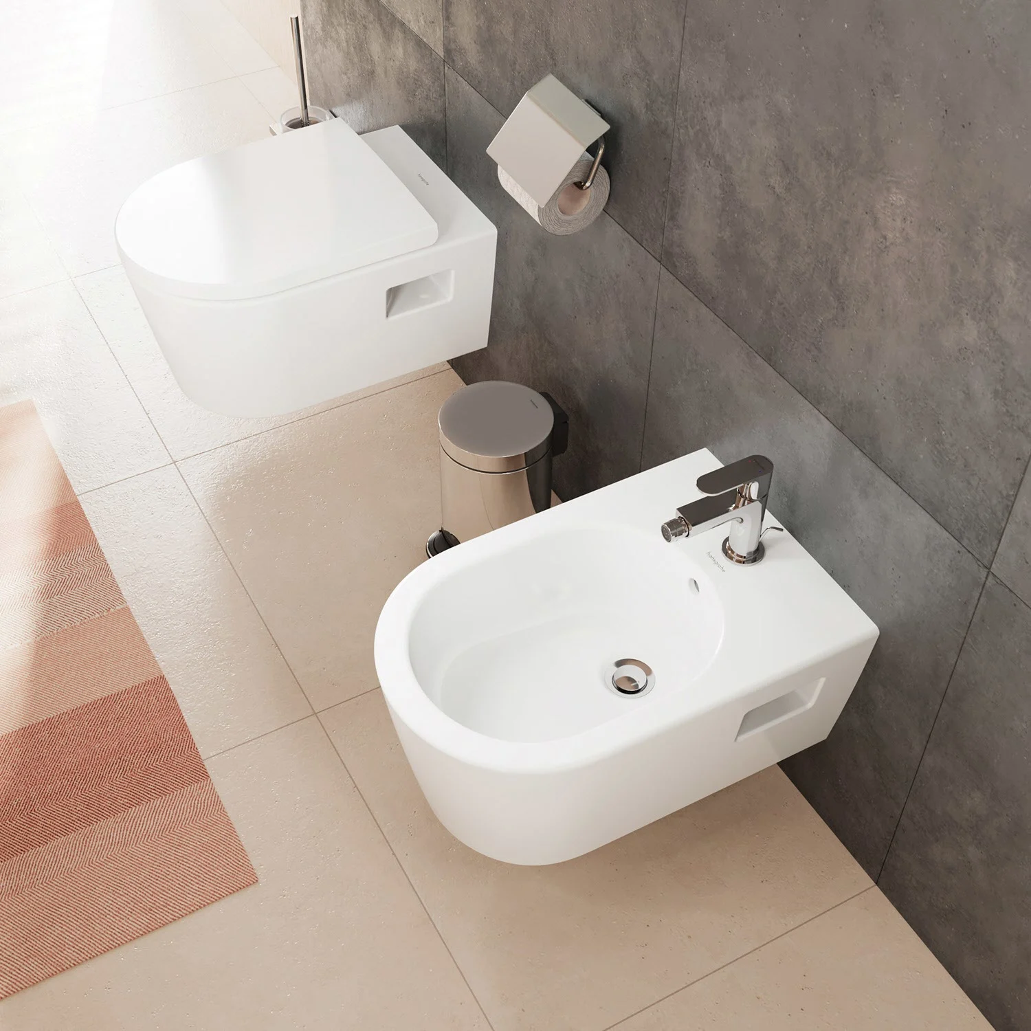 hansgrohe EluPura Original S Wand Bidet 540 mit Hahnloch und Überlauf Bild 6