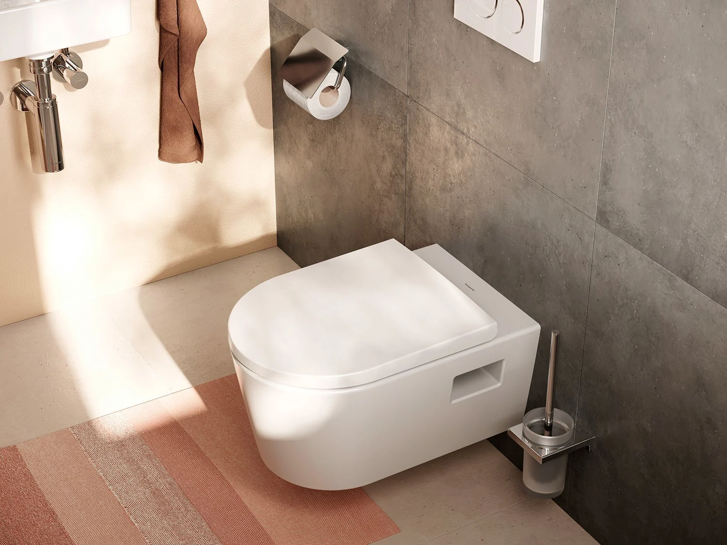 hansgrohe EluPura Original S Wand WC Set 540 AquaChannel Flush mit WC-Sitz Bild 10