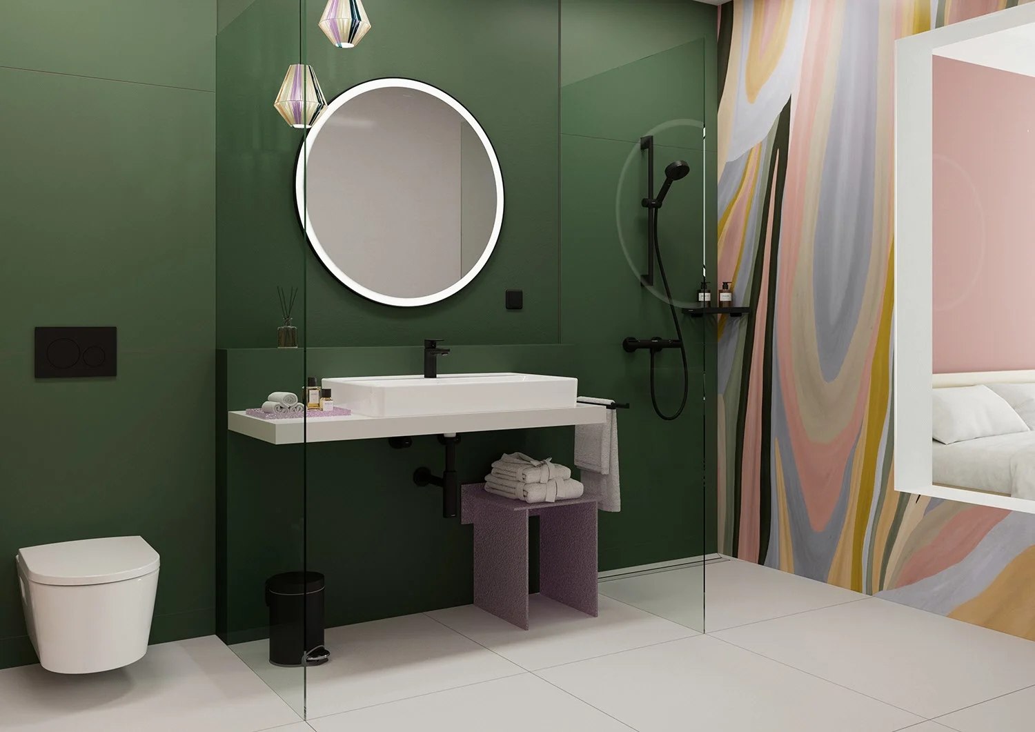 hansgrohe EluPura Original S Wand WC Set 540 AquaChannel Flush mit WC-Sitz Bild 11