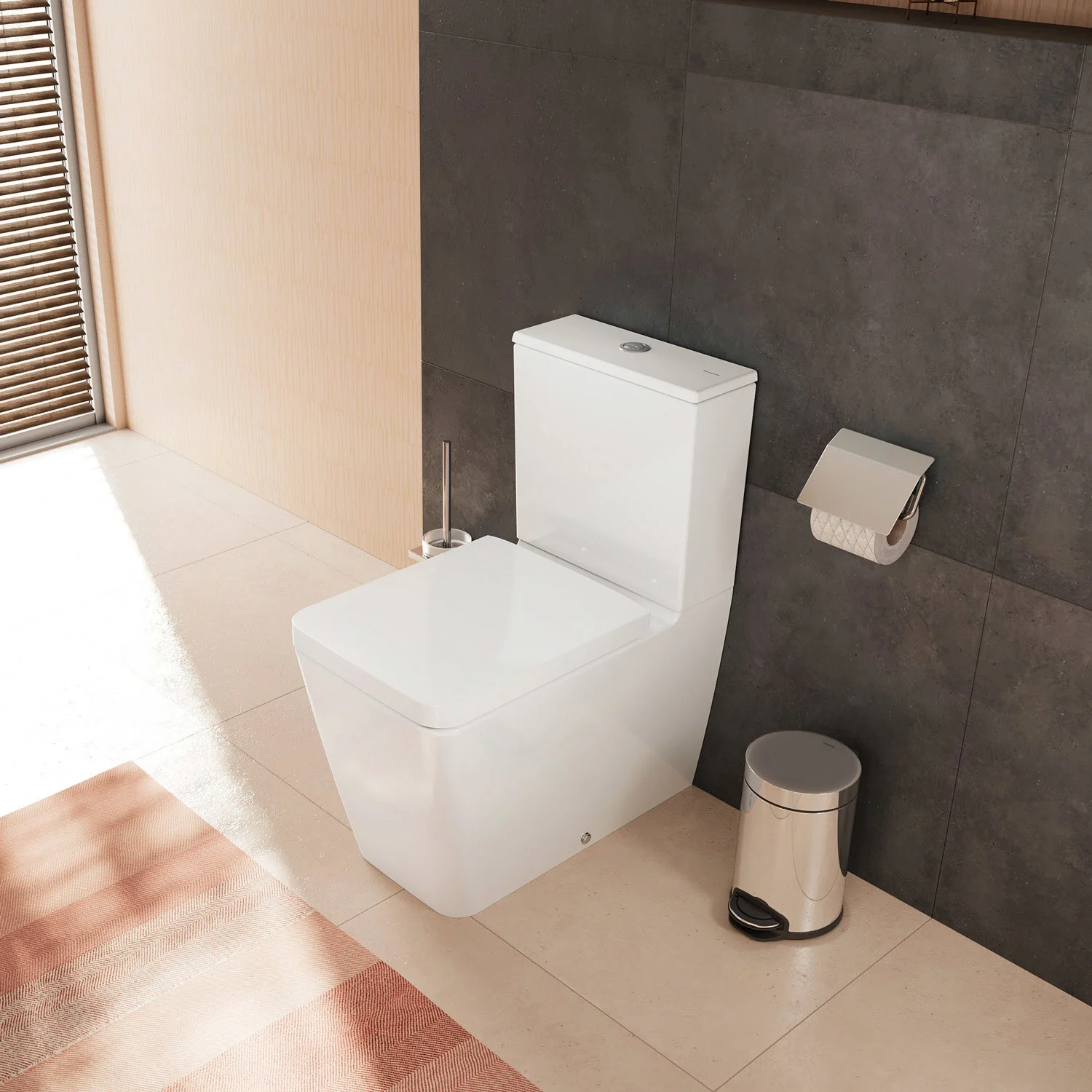 Toaleta stojąca w nowoczesnej łazience, hansgrohe