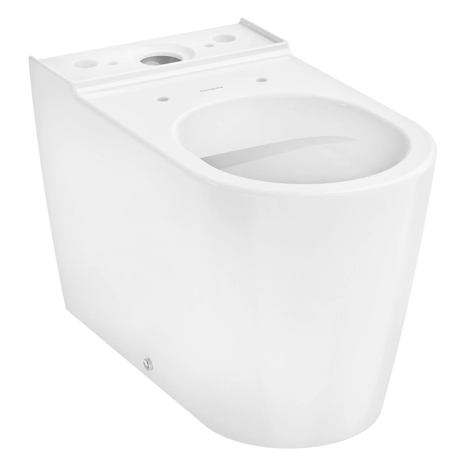 Biała toaleta stojąca widok z boku, hansgrohe