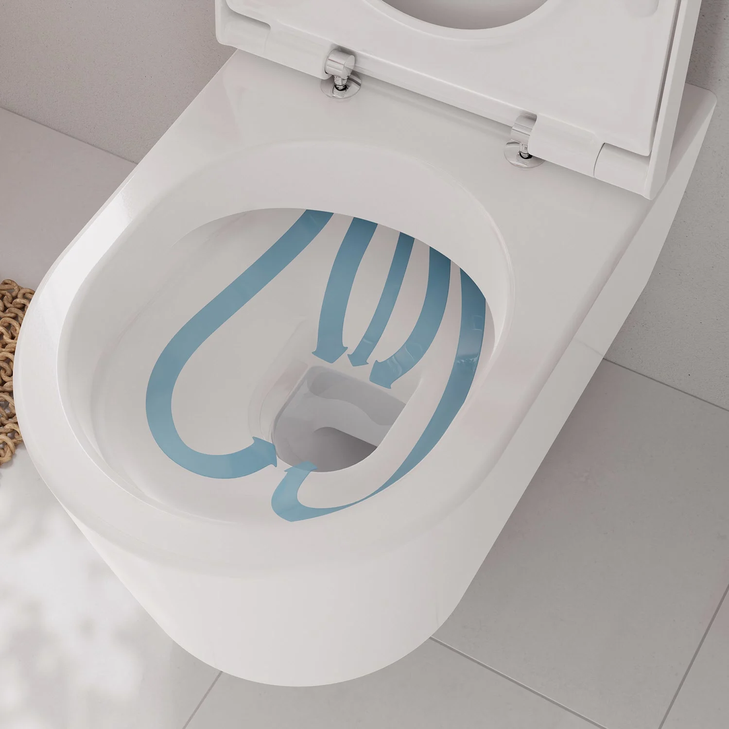 hansgrohe EluPura S Wand WC 540 spülrandlos AquaFall Flush, mit SmartClean Bild 4