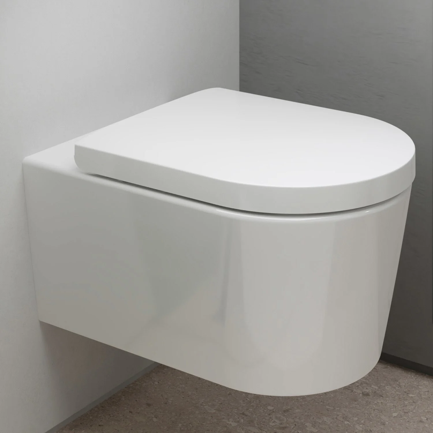 Toaleta podwieszana w nowoczesnej łazience, hansgrohe