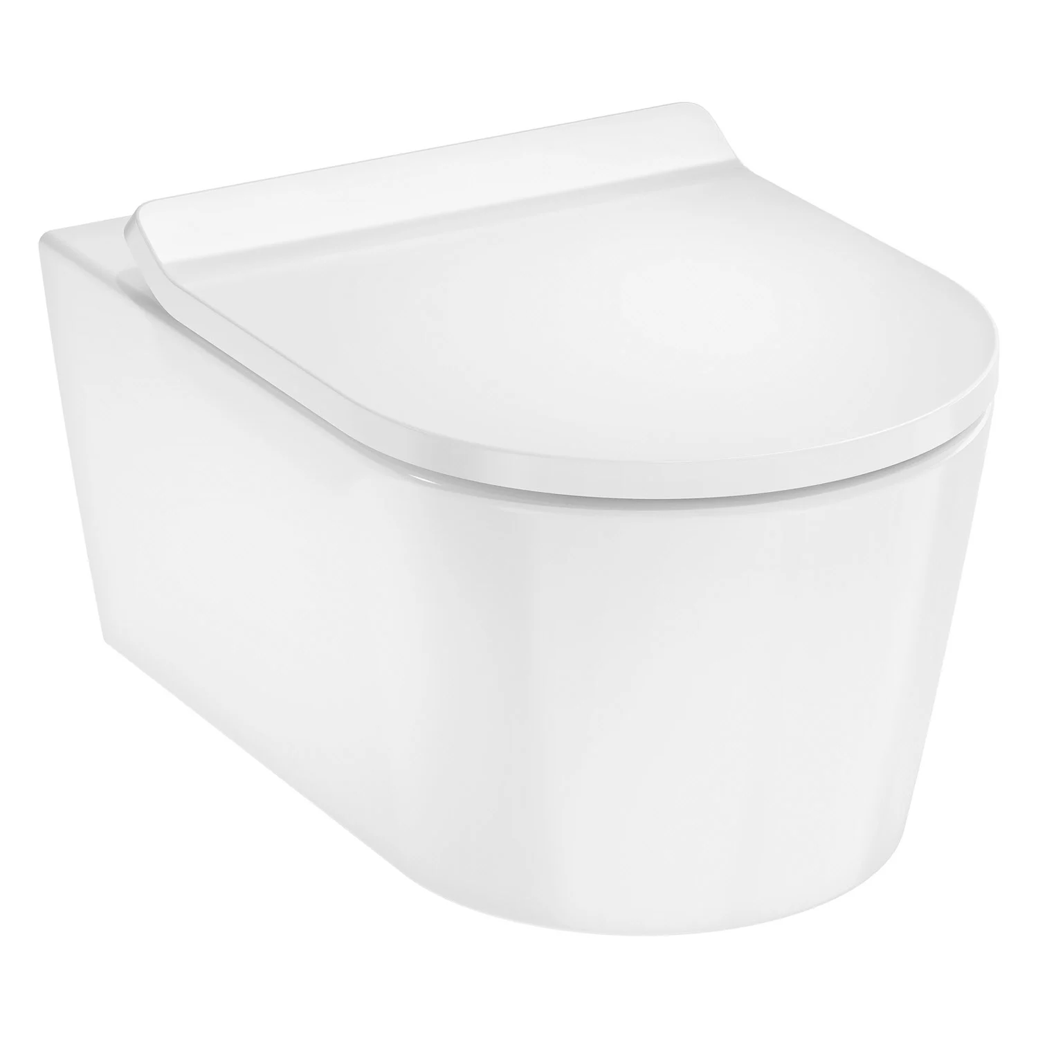 Biała toaleta wisząca widok z boku, hansgrohe