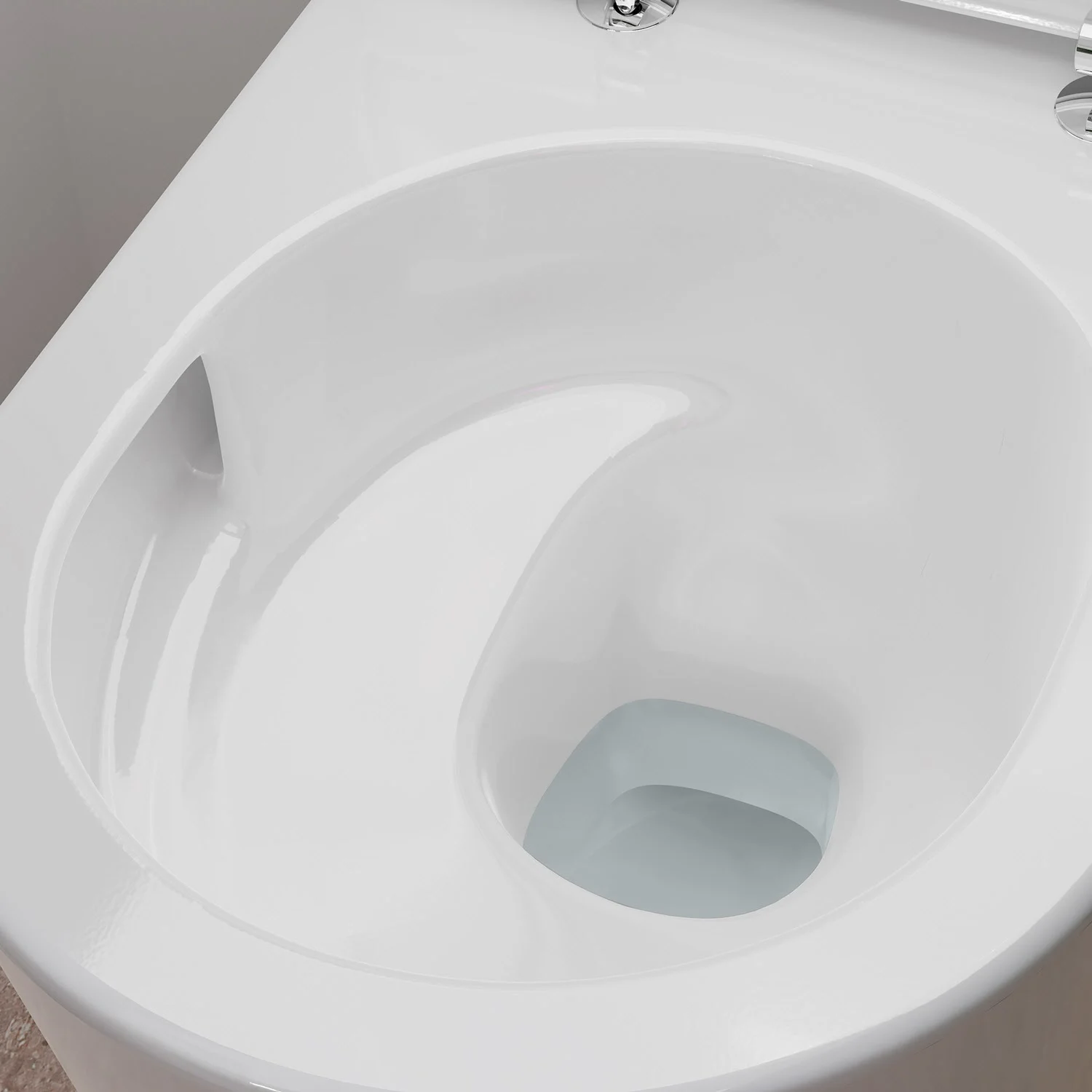 Biała miska toaletowa w zbliżeniu, hansgrohe