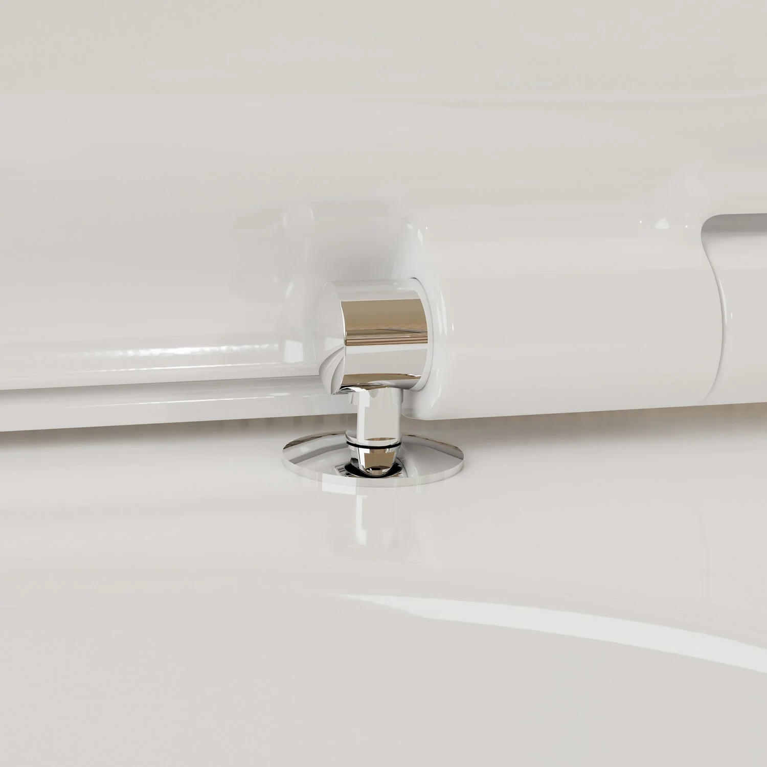 Zbliżenie elementu mocującego toaletę, hansgrohe