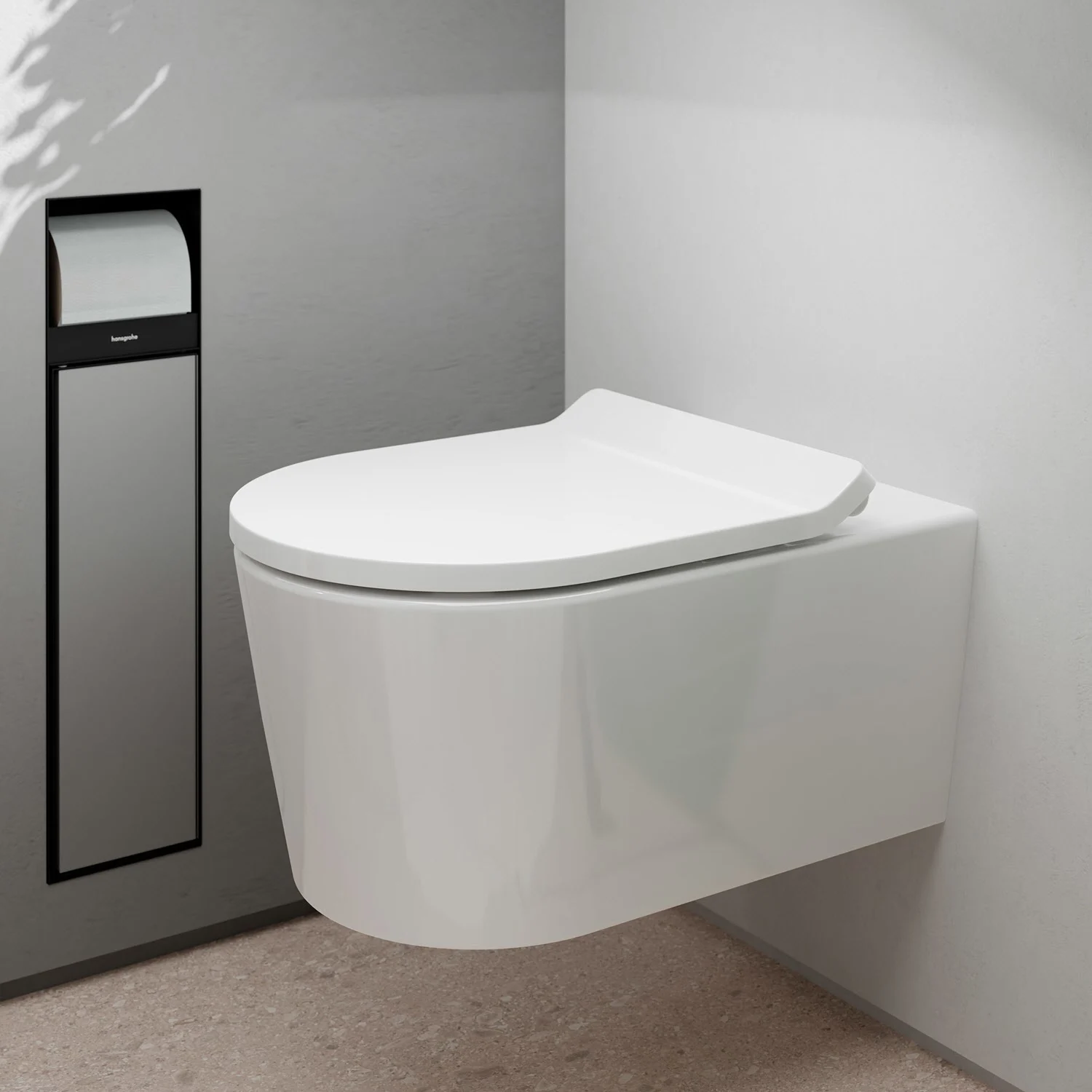 Toaleta wisząca z zamkniętą pokrywą, hansgrohe