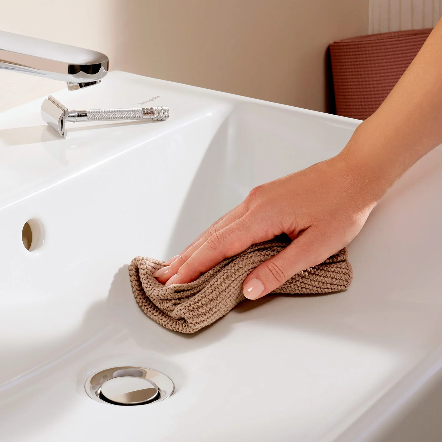 hansgrohe Xanuia Q Aufsatzwaschtisch geschliffen 600/480 ohne Hahnloch mit Überlauf Bild 8