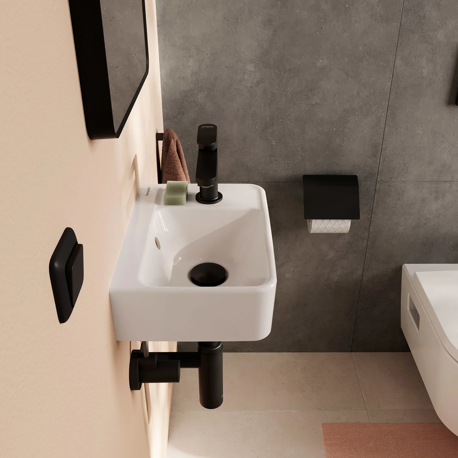 Mała umywalka w łazience, hansgrohe