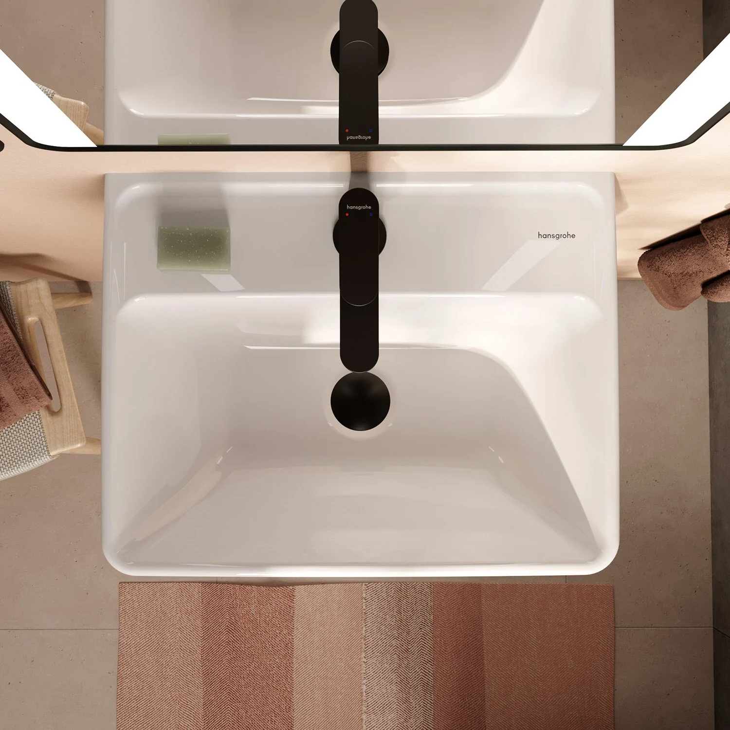 hansgrohe Xanuia Q Handwaschbecken 500/390 mit Hahnloch und Überlauf Bild 3