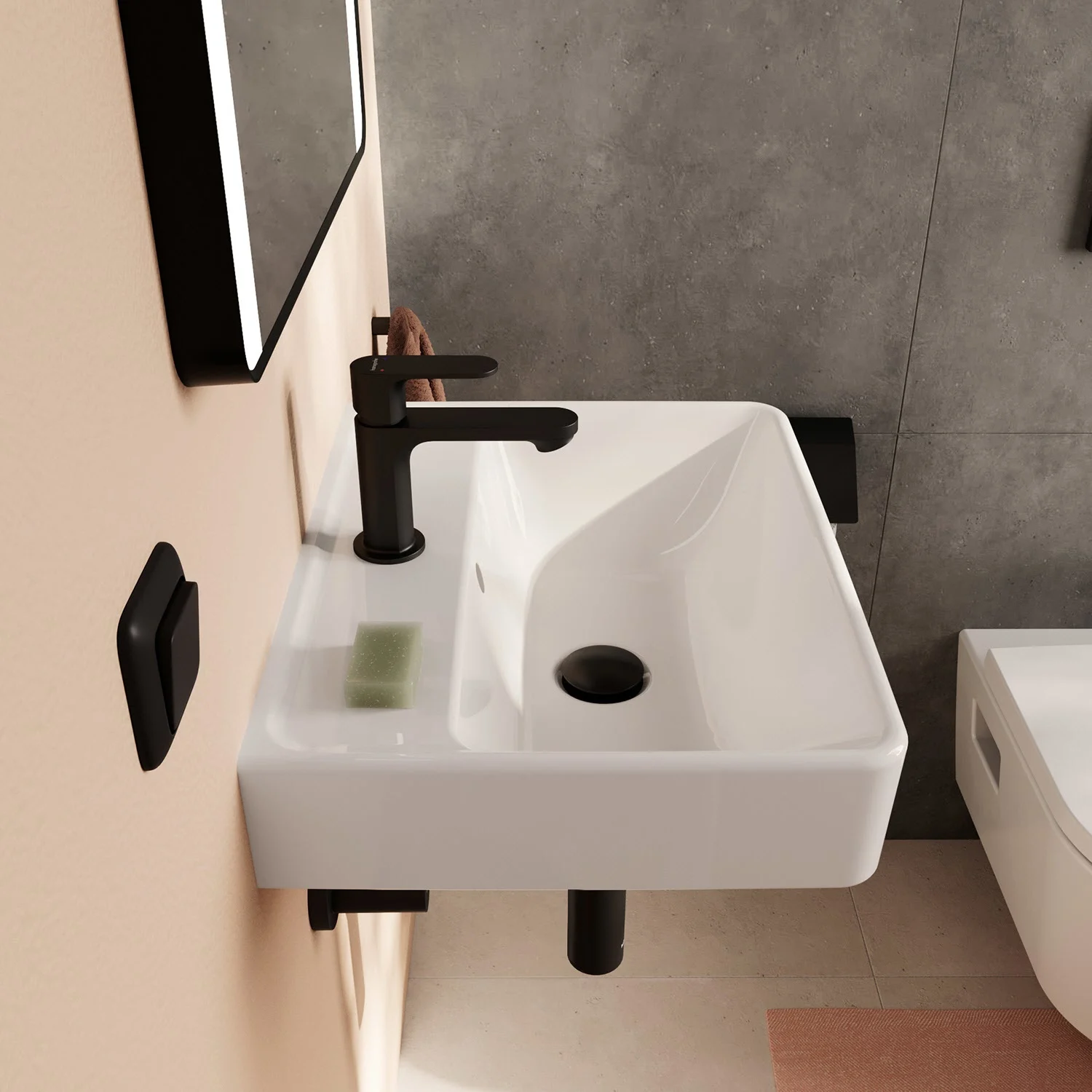 hansgrohe Xanuia Q Handwaschbecken 500/390 mit Hahnloch und Überlauf Bild 4