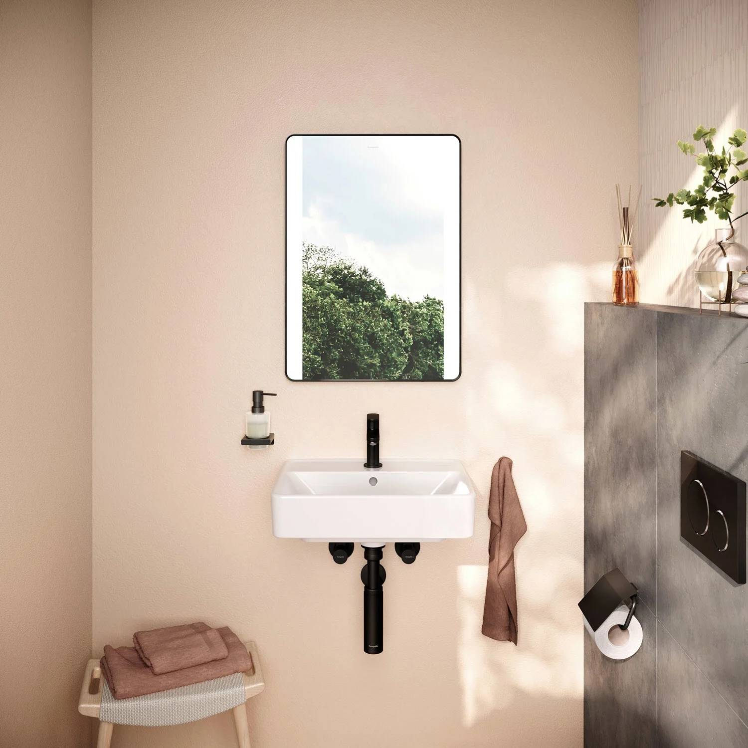 hansgrohe Xanuia Q Handwaschbecken 500/390 mit Hahnloch und Überlauf Bild 10