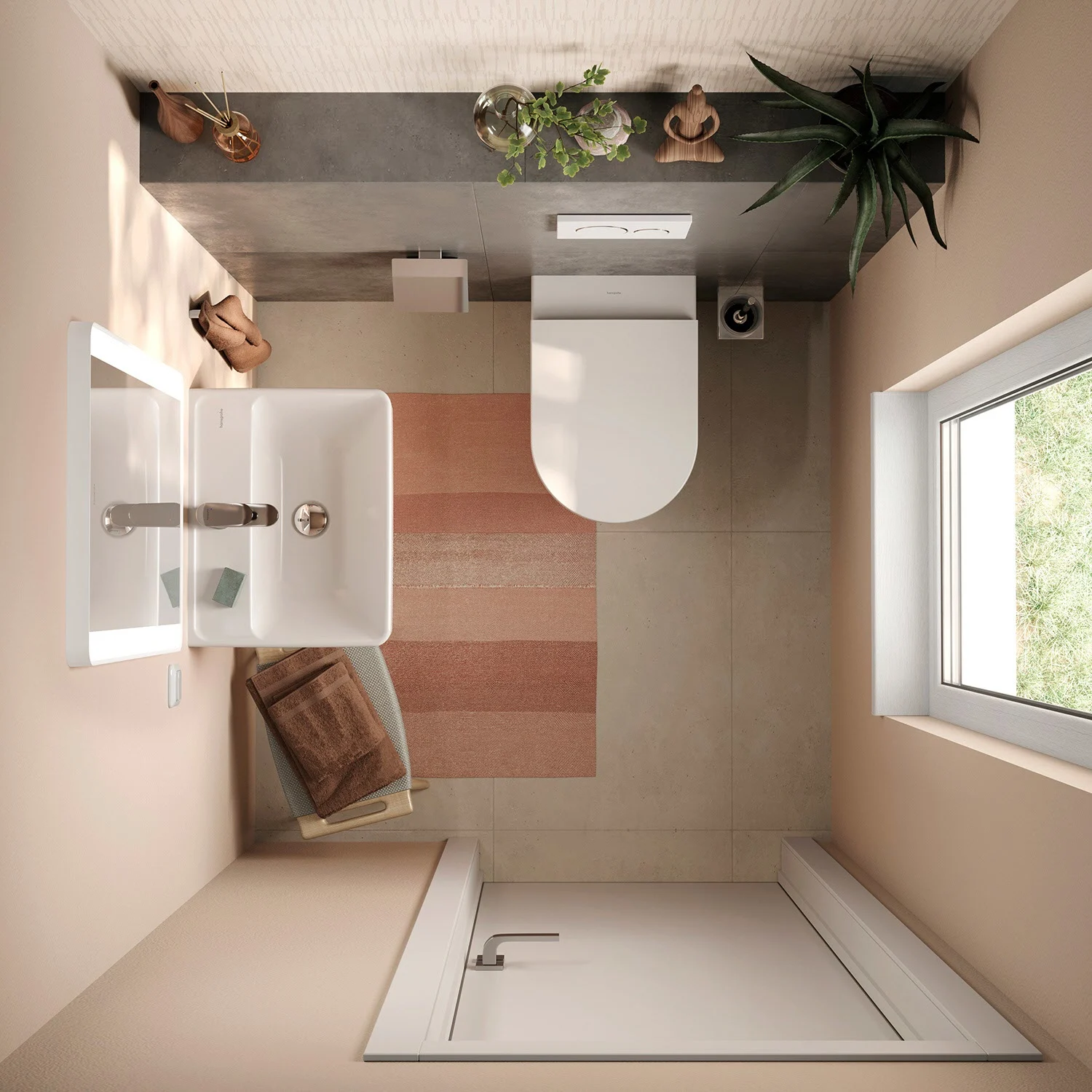 hansgrohe Xanuia Q Handwaschbecken 500/390 mit Hahnloch und Überlauf Bild 11