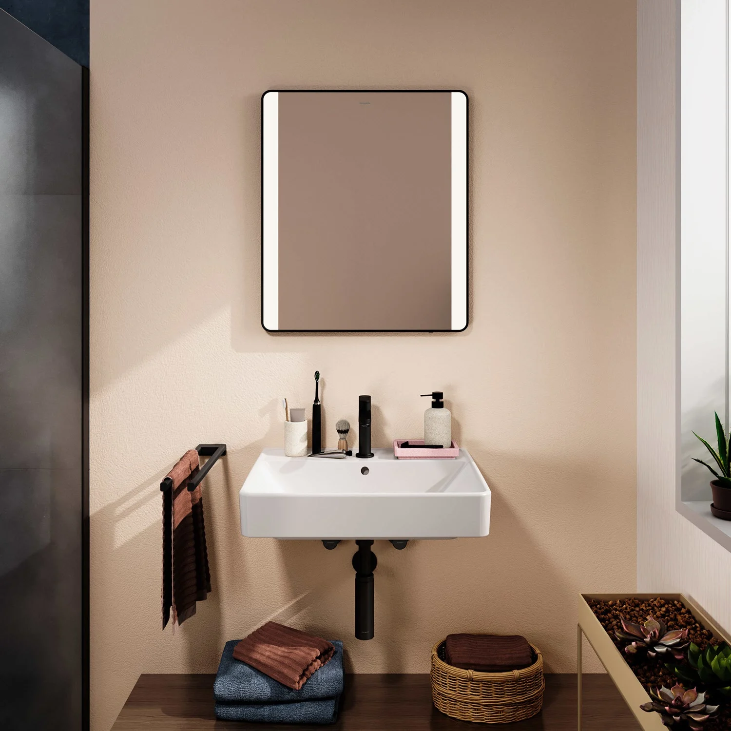 hansgrohe Xanuia Q Waschtisch 600/480 mit Hahnloch und Überlauf Bild 9