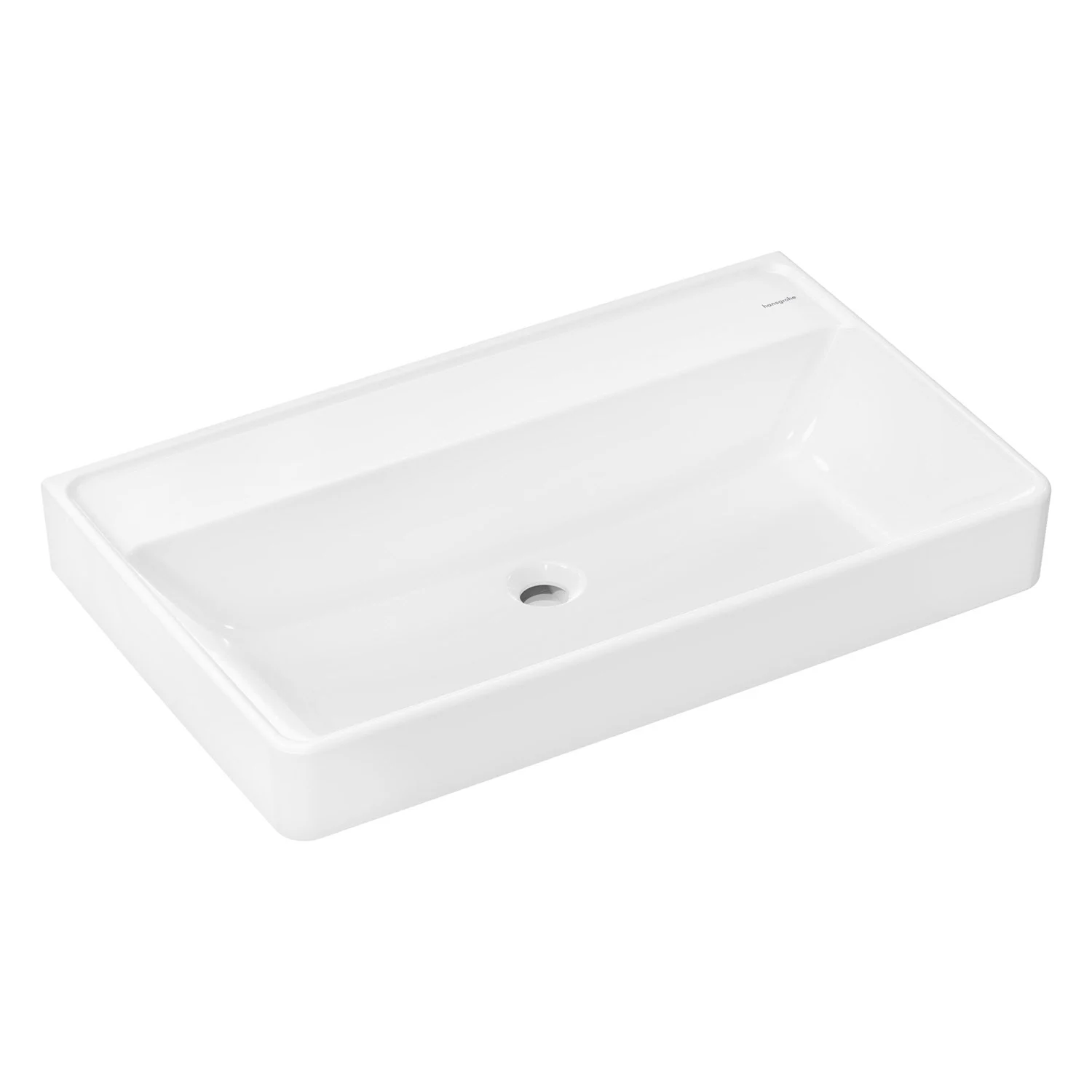Biała umywalka w widoku bocznym, hansgrohe