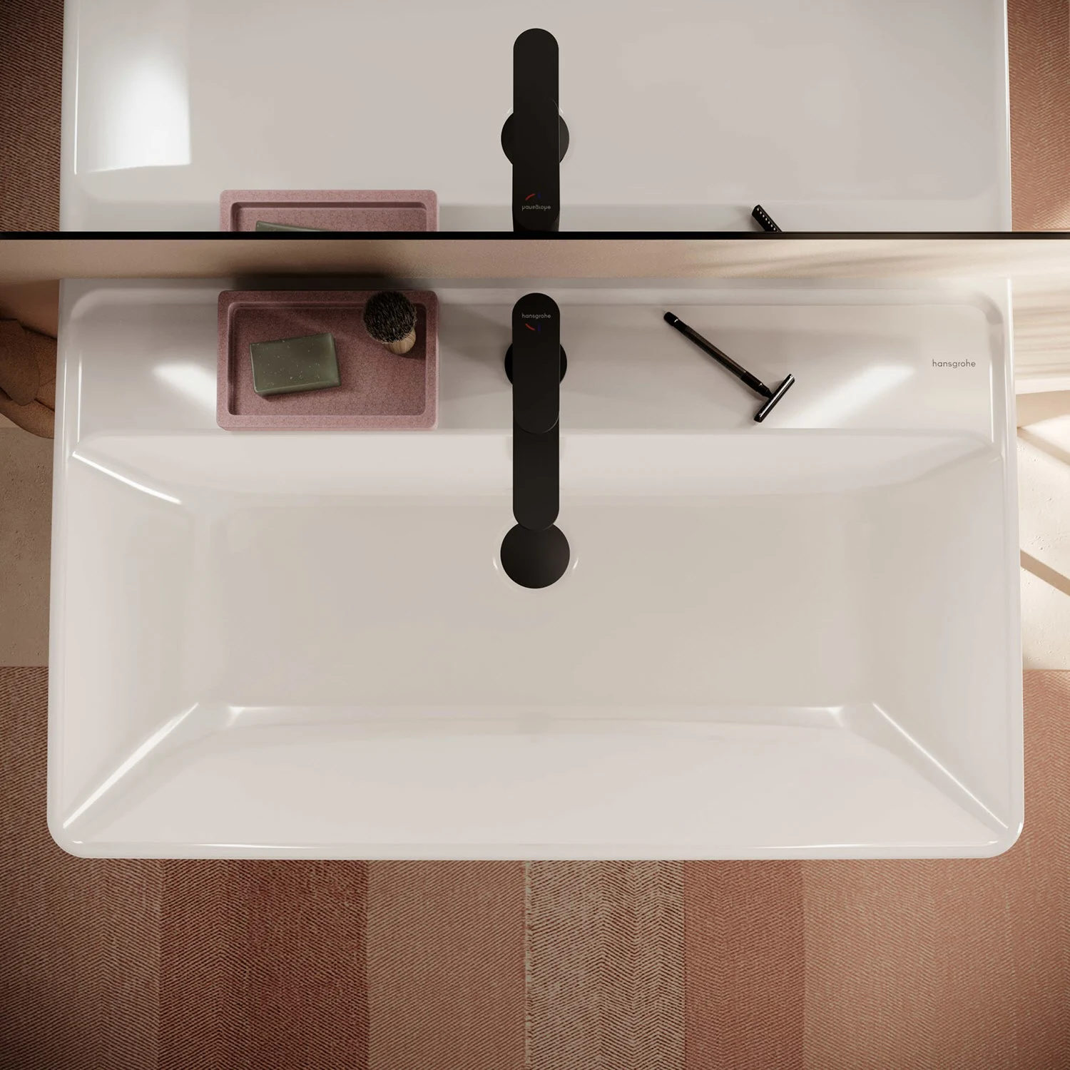 hansgrohe Xanuia Q Waschtisch 800/480 mit Hahnloch und Überlauf, SmartClean Bild 3