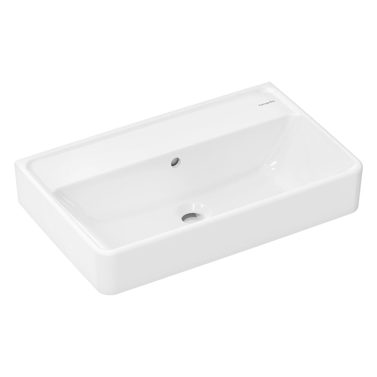 Biała umywalka w widoku bocznym, hansgrohe