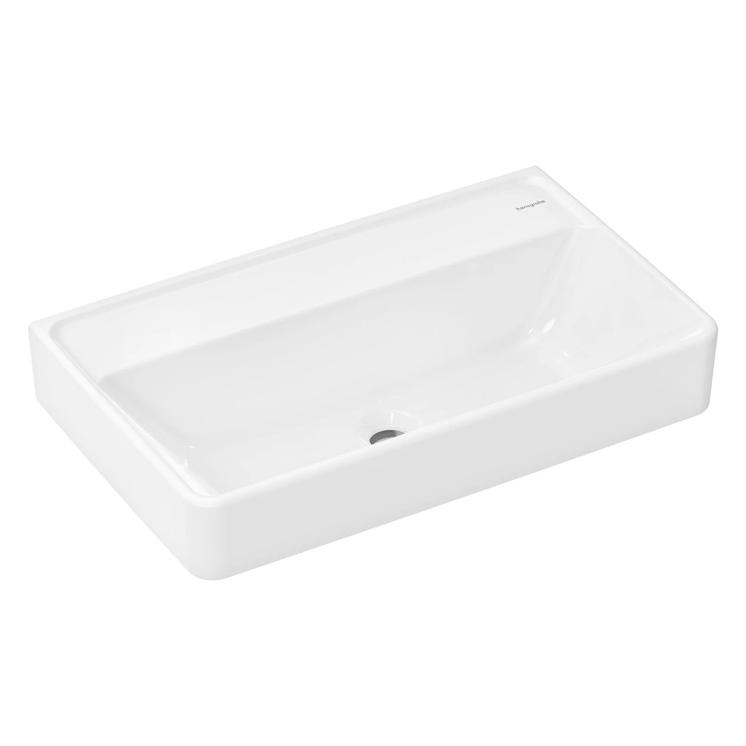 Biała umywalka w widoku bocznym, hansgrohe