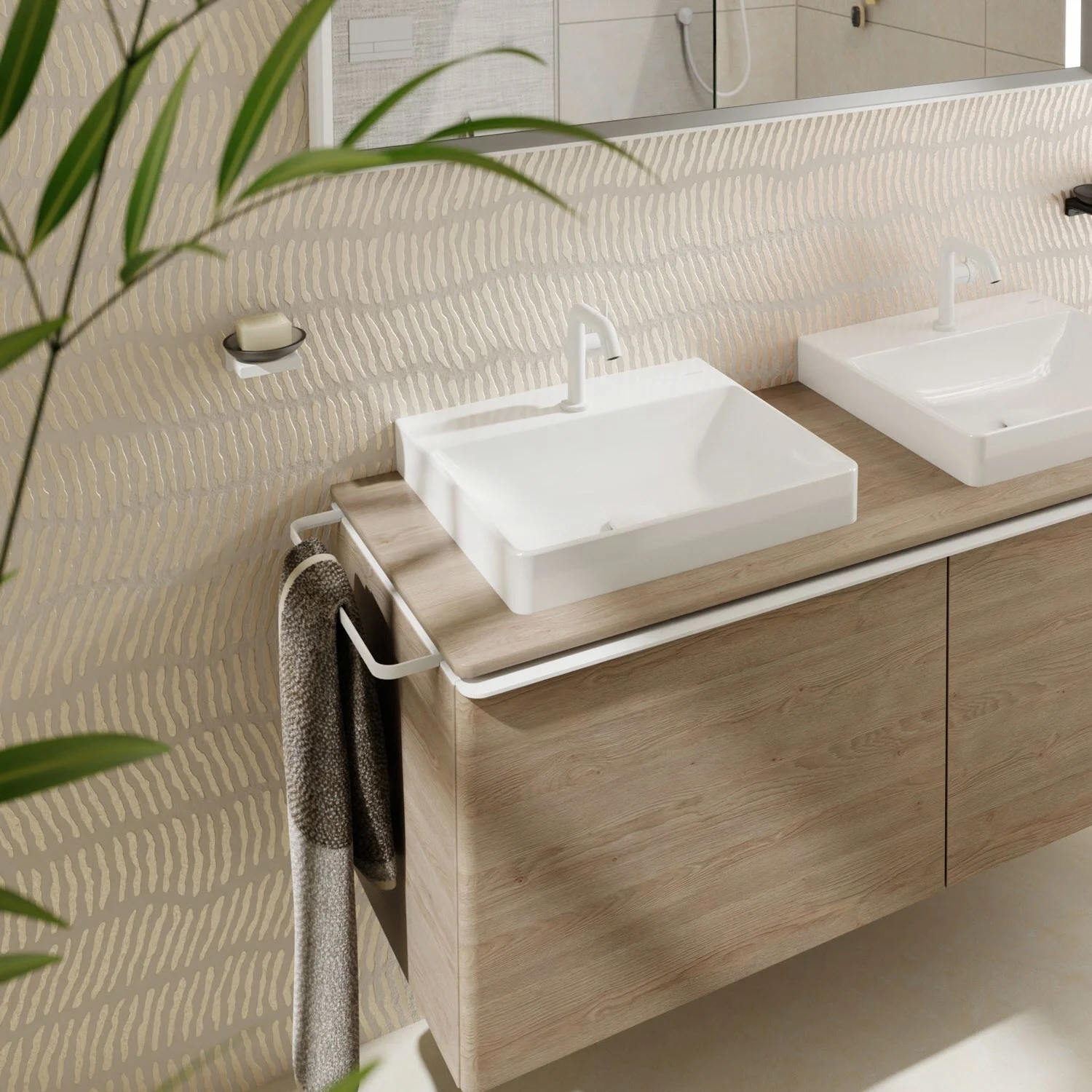 hansgrohe Xelu Q Aufsatz-Handwaschbecken 50 x 48 cm geschliffen, mit 1 Hahnloch Bild 9