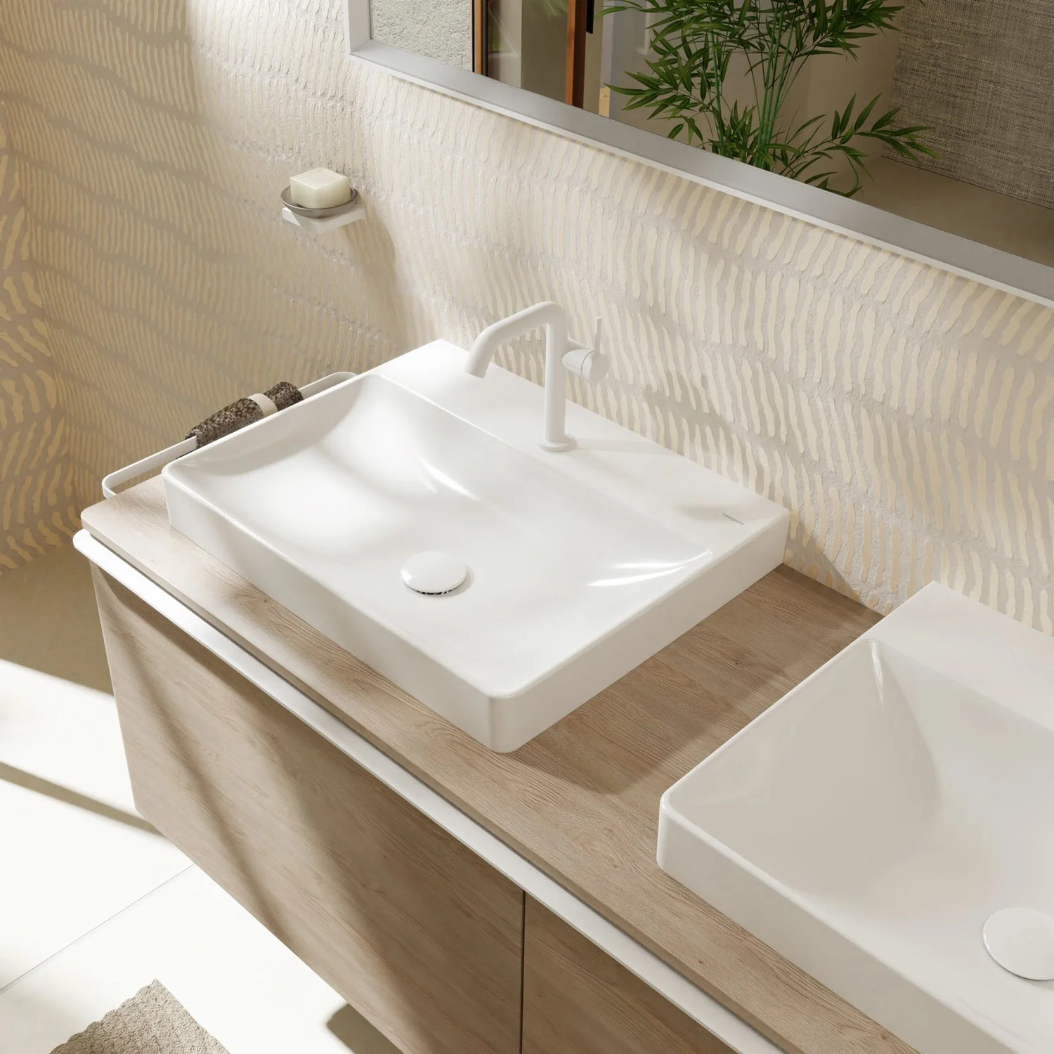 hansgrohe Xelu Q Aufsatz-Waschbecken 60 x 48 cm geschliffen, mit 1 Hahnloch Bild 7