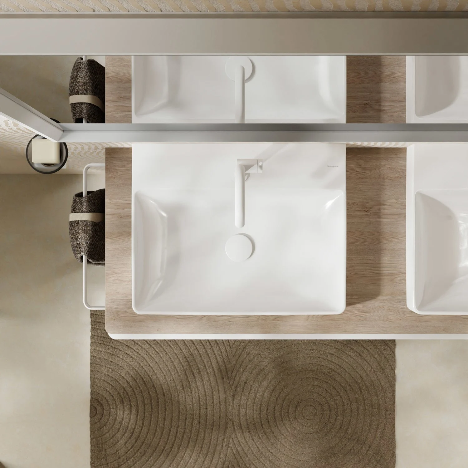hansgrohe Xelu Q Aufsatz-Waschbecken 60 x 48 cm geschliffen, mit 1 Hahnloch Bild 8