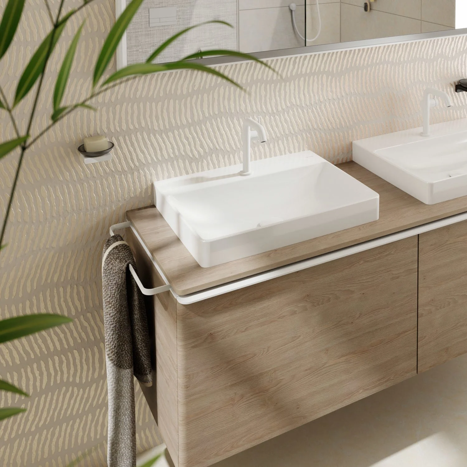 hansgrohe Xelu Q Aufsatz-Waschbecken 60 x 48 cm geschliffen, mit 1 Hahnloch Bild 9