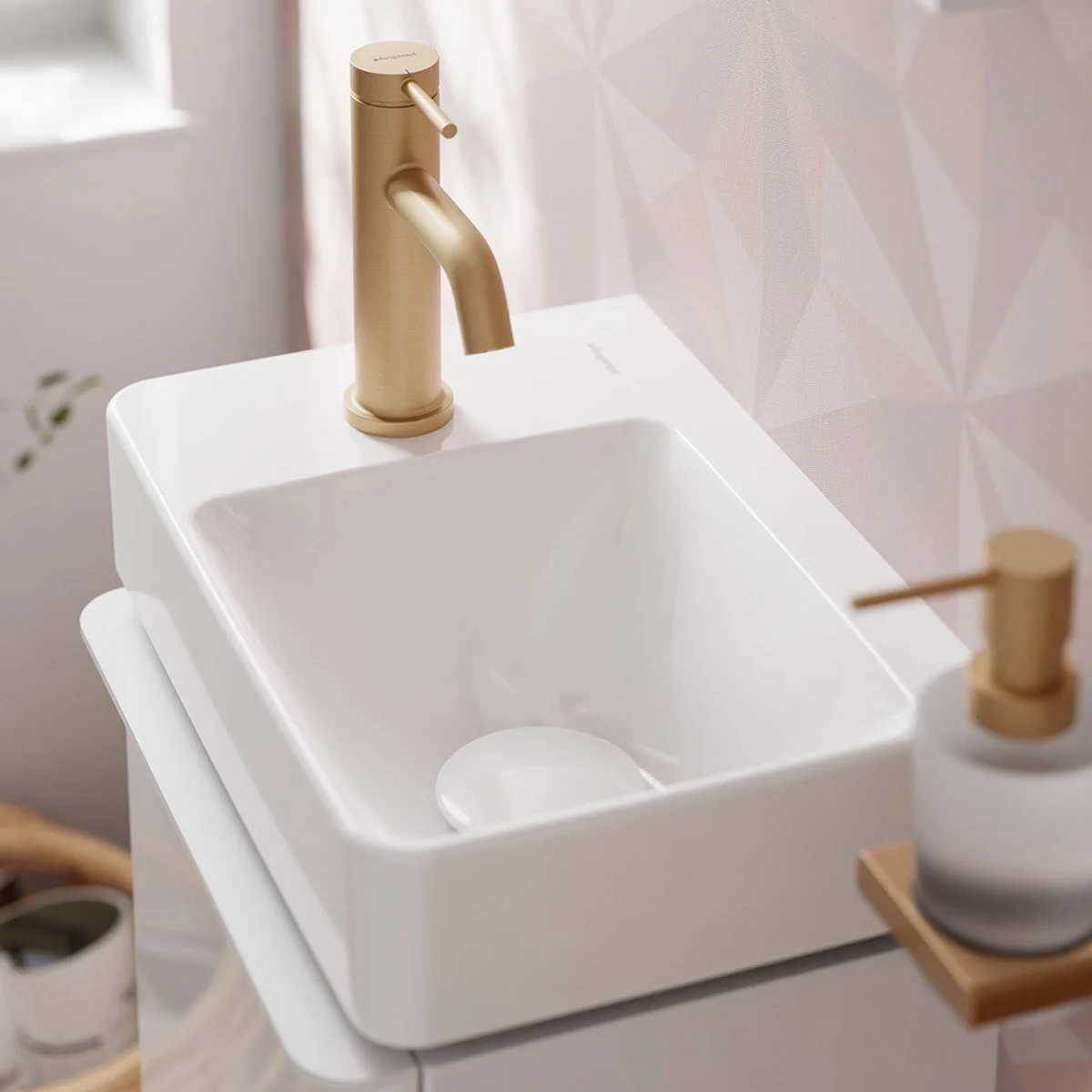 hansgrohe Xelu Q Handwaschbecken mit Ablage links 36 x 25 cm
