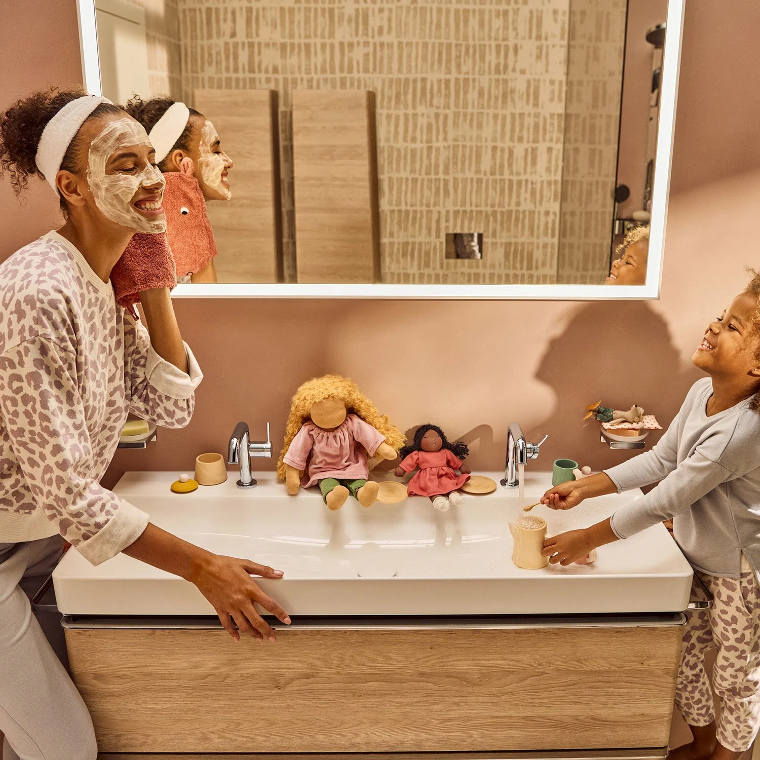 hansgrohe Xelu Q Waschbecken 100 x 48 cm ungeschliffen, mit 2x 1 Hahnloch Bild 12