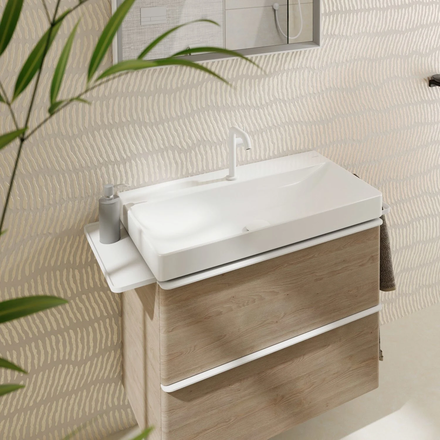 hansgrohe Xelu Q Waschbecken 80 x 48 cm ungeschliffen, mit 1 Hahnloch Bild 8