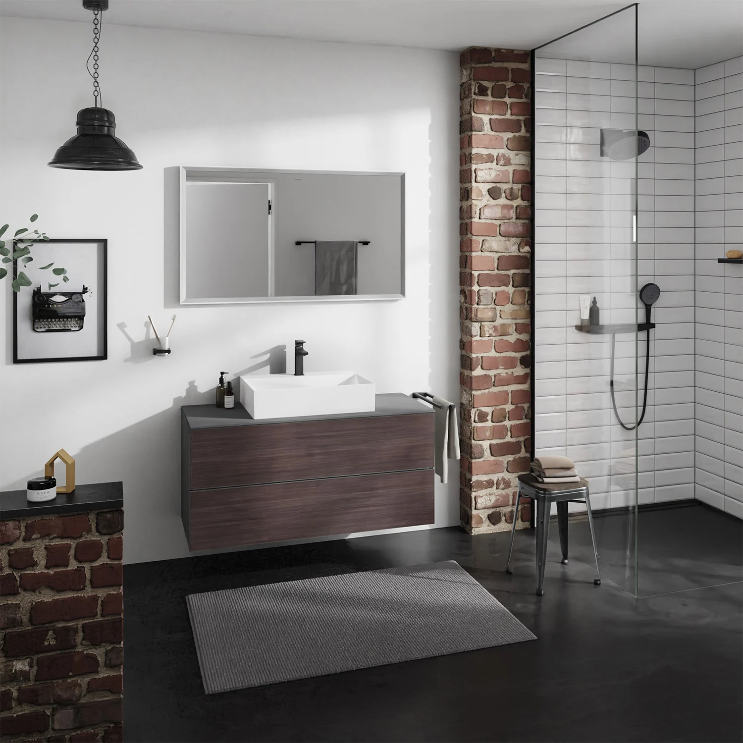 hansgrohe Xevolos E Aufsatzwaschtisch geschliffen 60 x 48 cm mit Hahnloch ohne Überlauf Bild 11