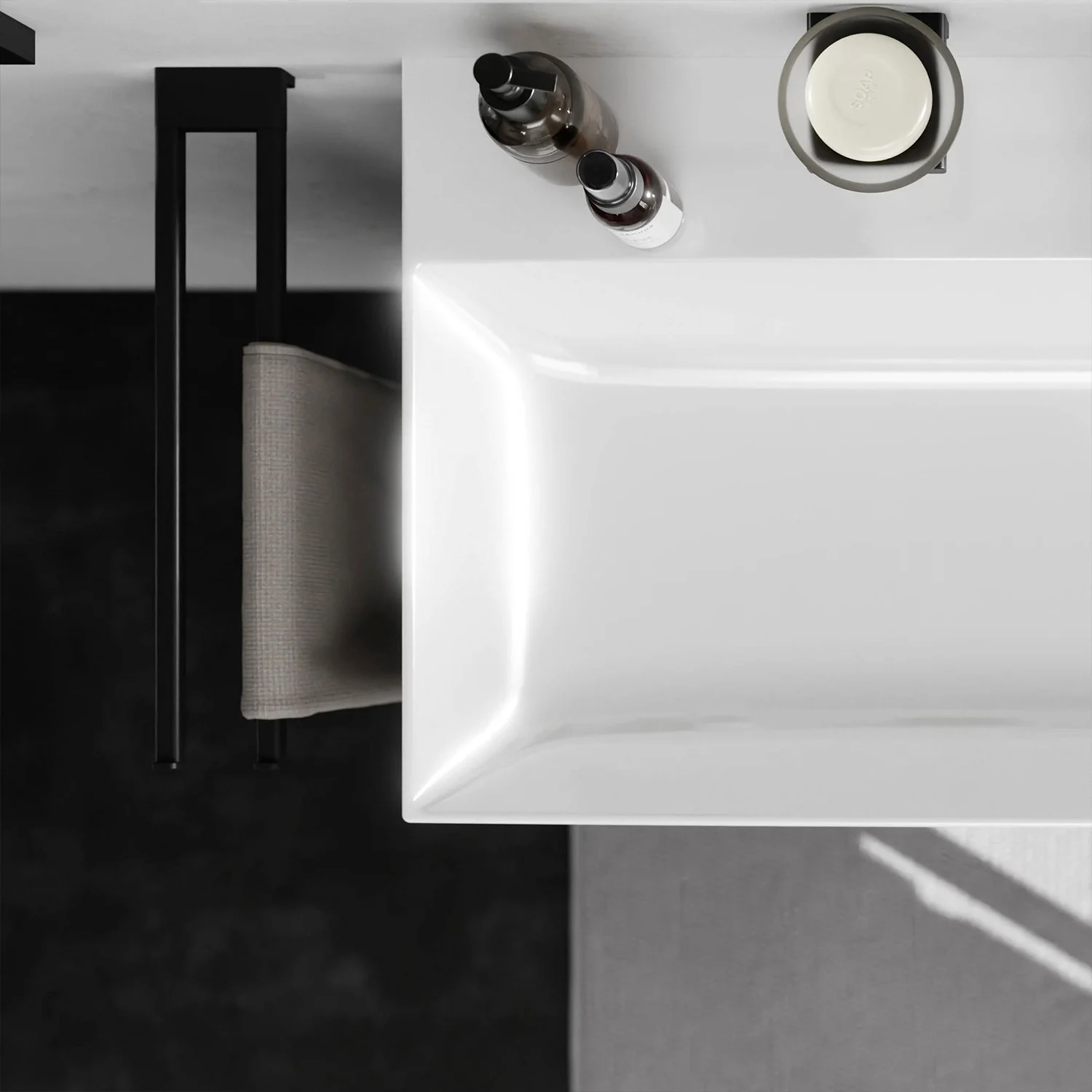 Widok z lotu ptaka na umywalkę, hansgrohe