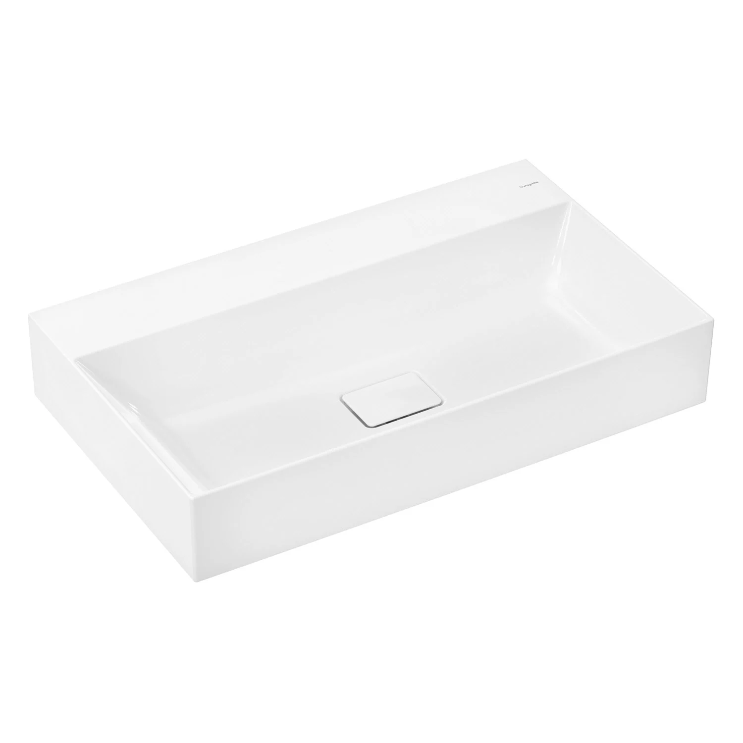Biała umywalka w widoku z przodu, hansgrohe