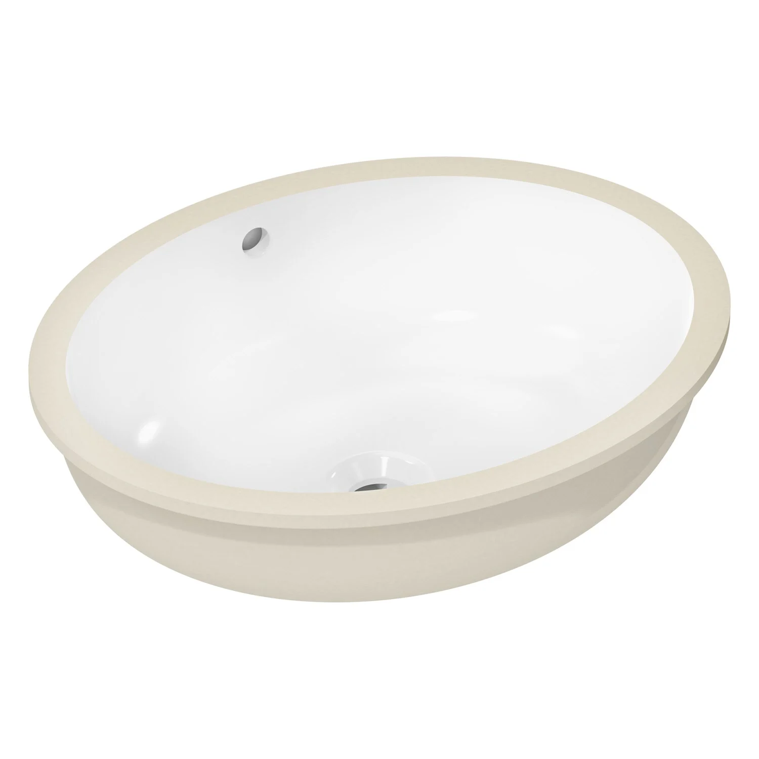 Owalna umywalka nablatowa w bieli, widok z boku, hansgrohe