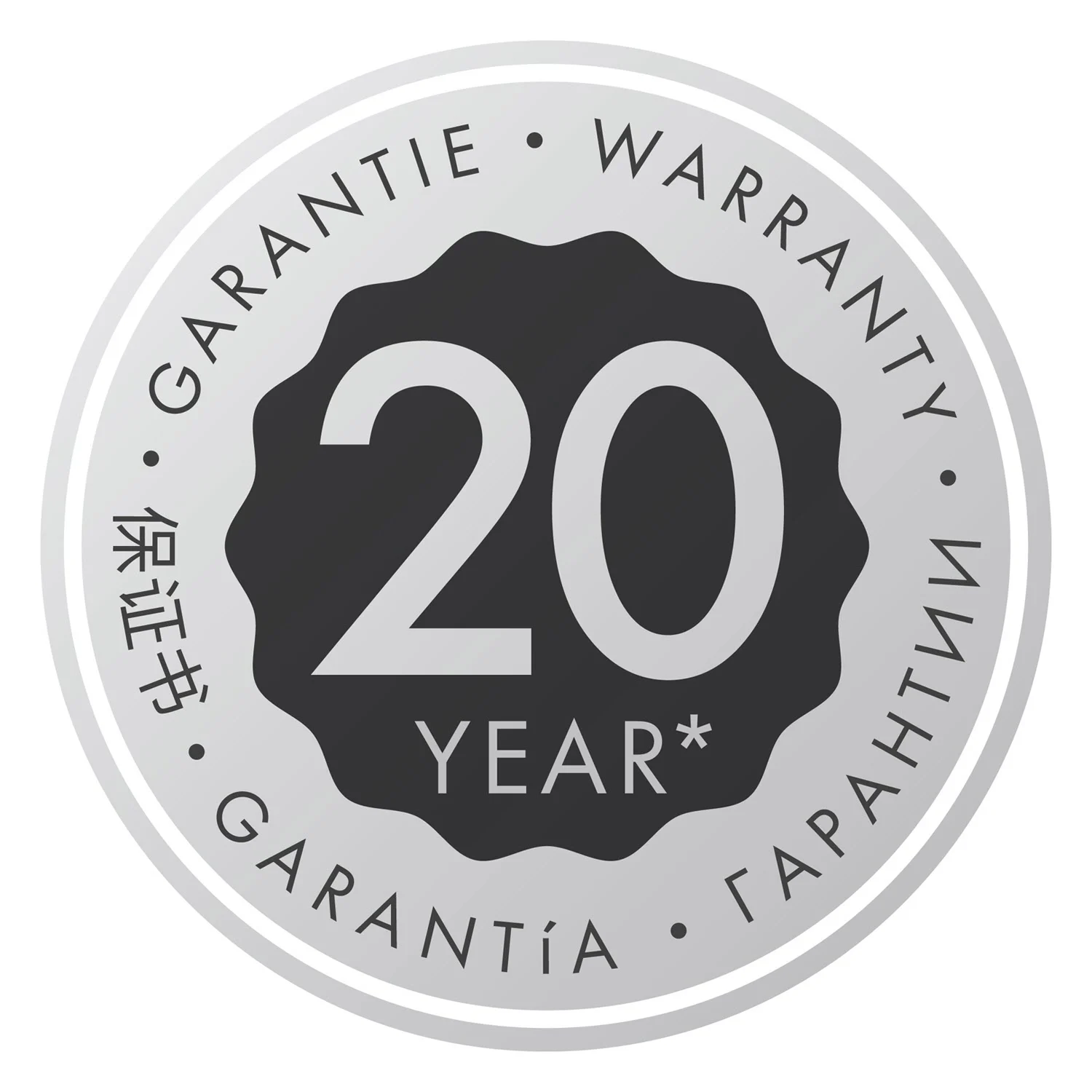 Naklejka gwarancyjna z 20-letnią gwarancją, hansgrohe
