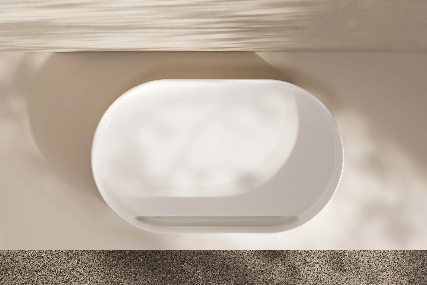 Owalna umywalka z góry w łazience, hansgrohe
