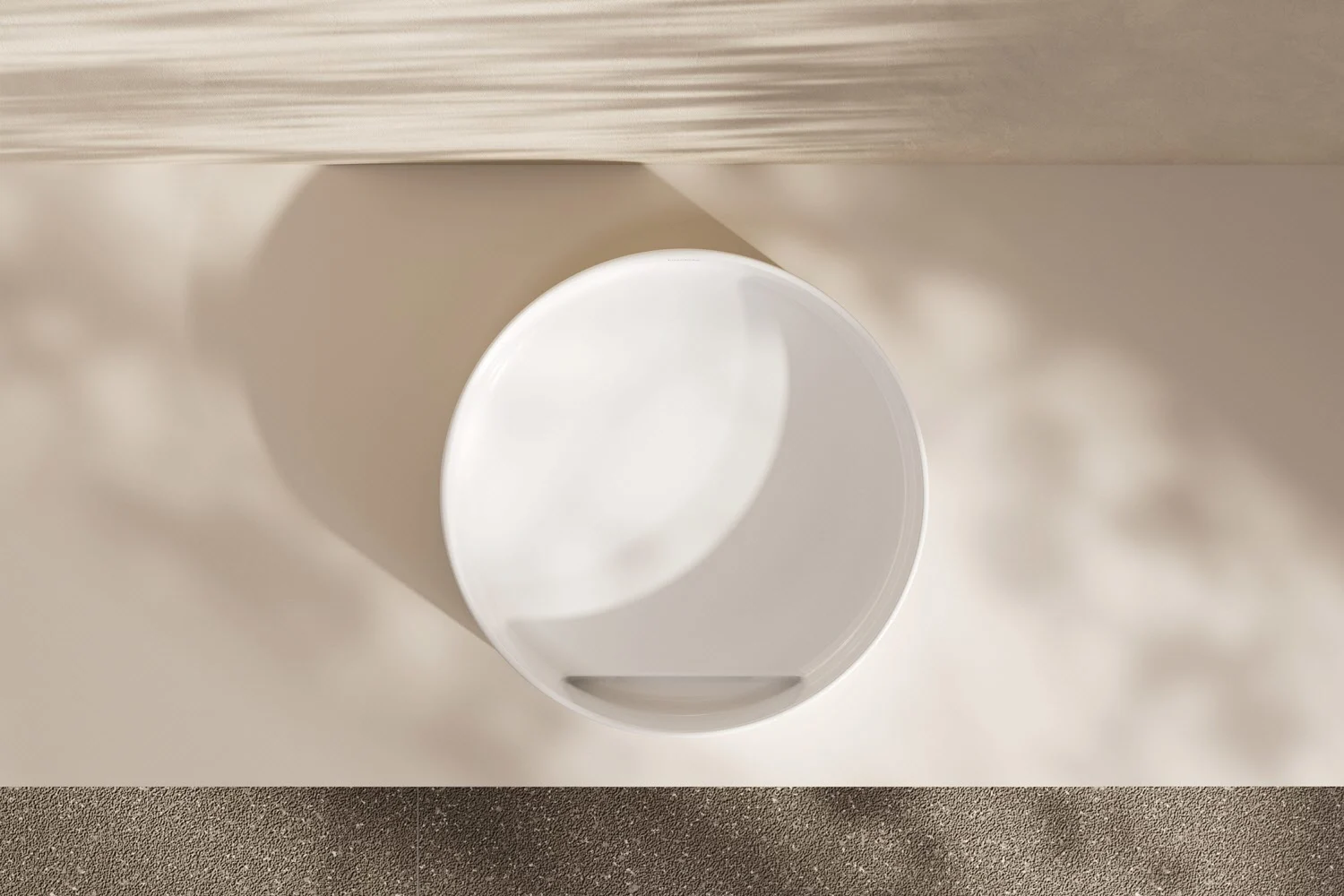 Okrągła umywalka z góry w łazience, hansgrohe