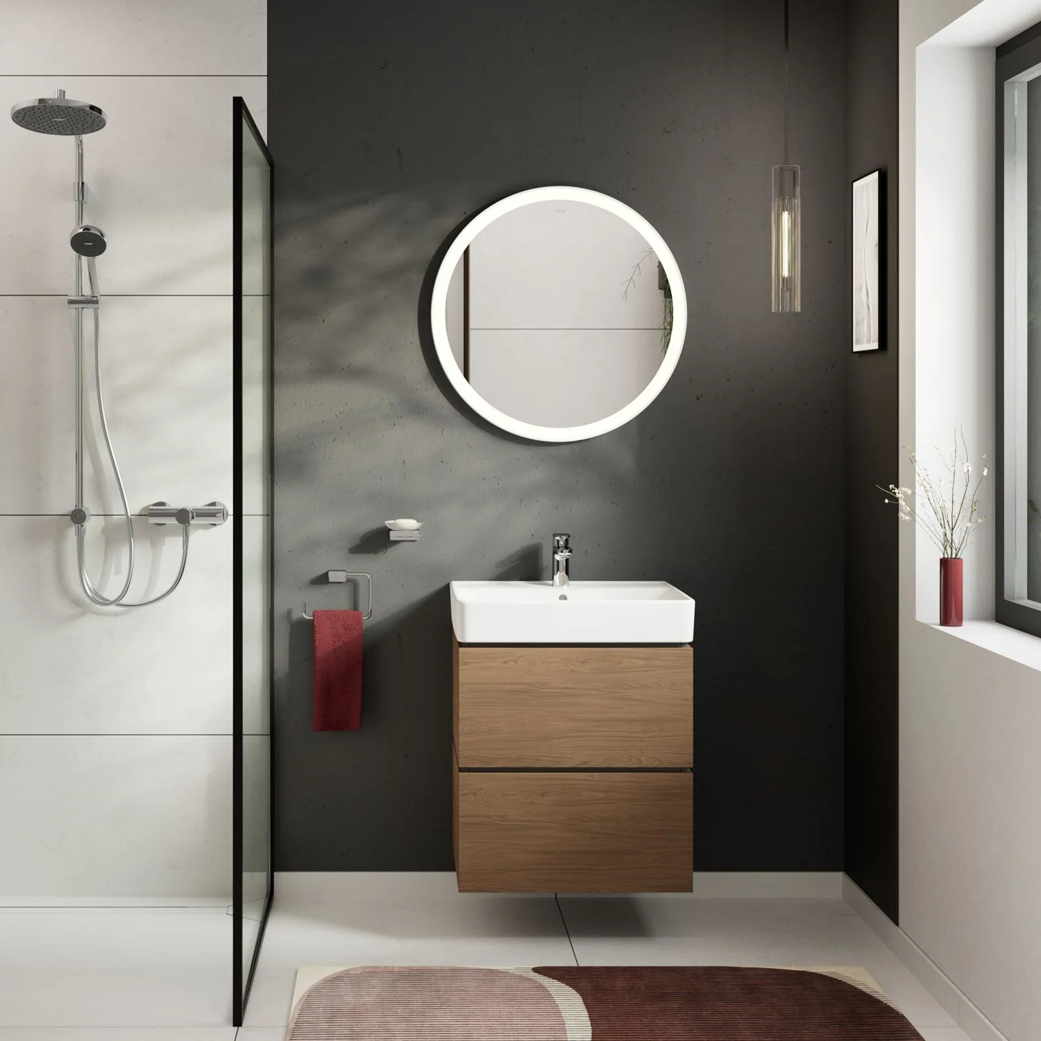 hansgrohe Xilesa E Waschtischunterschrank 60 cm mit Waschtisch und Einhebel-Waschtischarmatur Bild 6