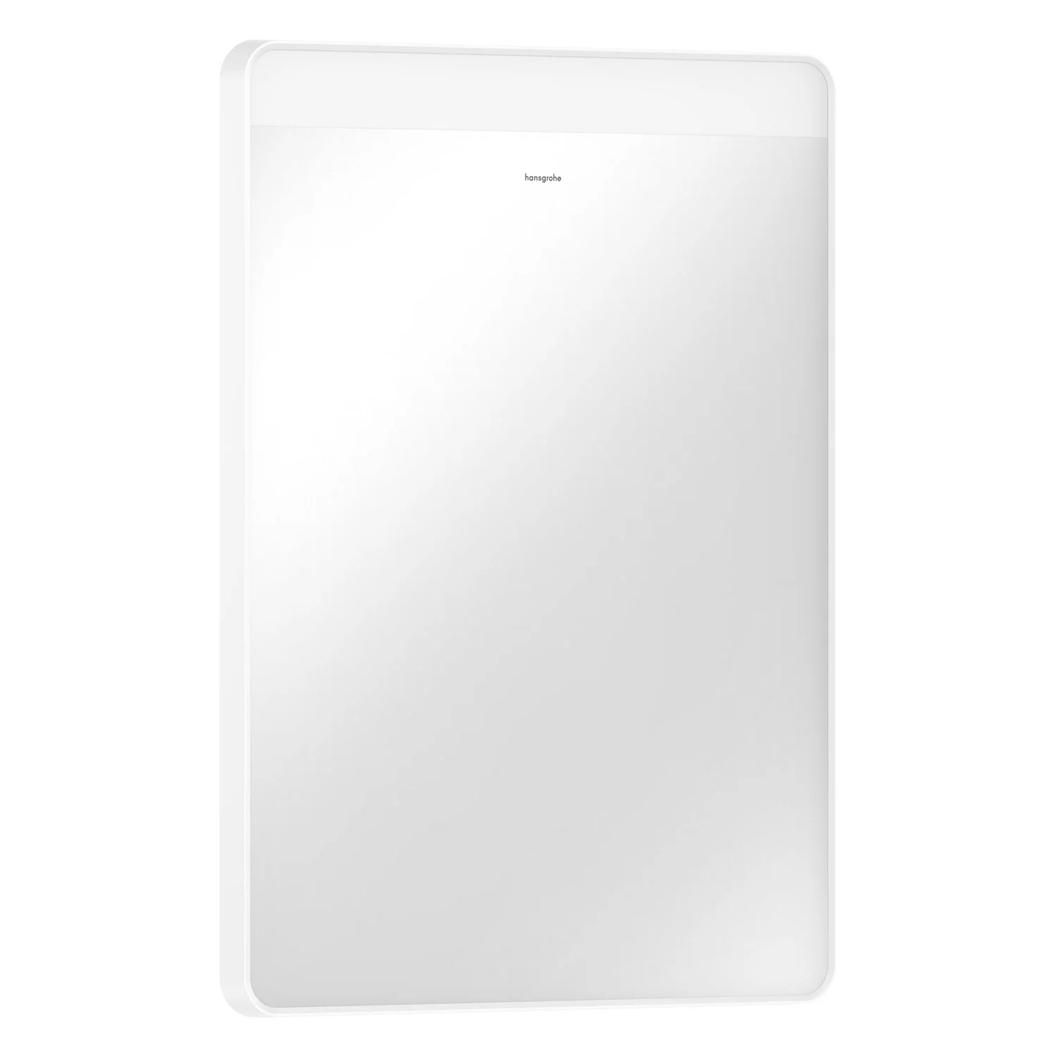 Lustro w białej ramie, widok z przodu, hansgrohe