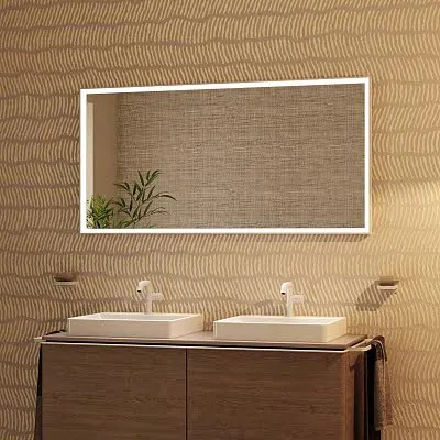 Lustra łazienkowe Hansgrohe Xarita E 140 x 70 cm z czujnikiem podczerwieni, w kolorze matowej bieli Zdjęcie 7