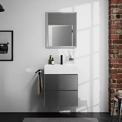Lustra łazienkowe Hansgrohe Xarita E 60 x 70 cm w kolorze matowej bieli z czujnikiem dotykowym Zdjęcie 9