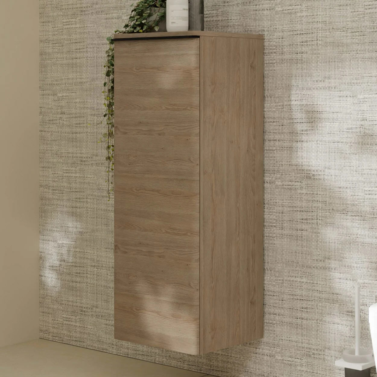 hansgrohe Xelu Q Halbhochschrank 40 x 106,5 cm, 1 Tür mit Anschlag links, Griff mattschwarz