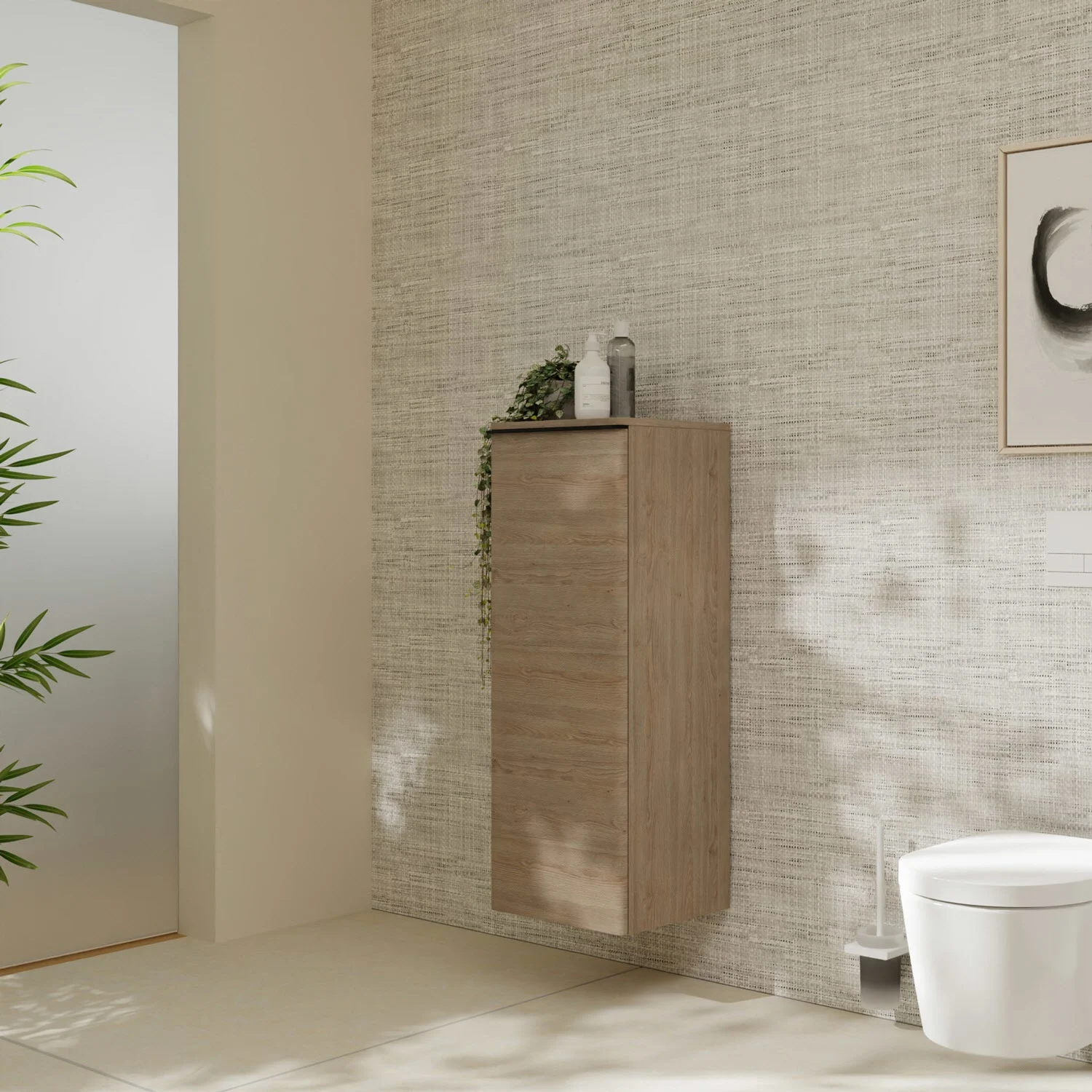 hansgrohe Xelu Q Halbhochschrank 40 x 106,5 cm, 1 Tür mit Anschlag links, Griff mattschwarz Bild 4