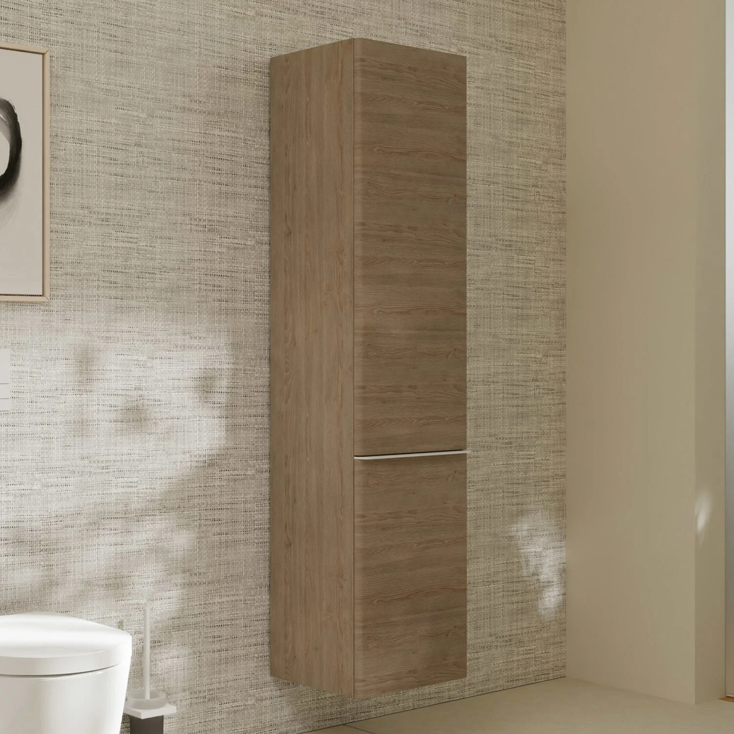 hansgrohe Xelu Q Hochschrank 40 x 165 cm, 2 Türen mit Anschlag rechts, Griff mattweiß