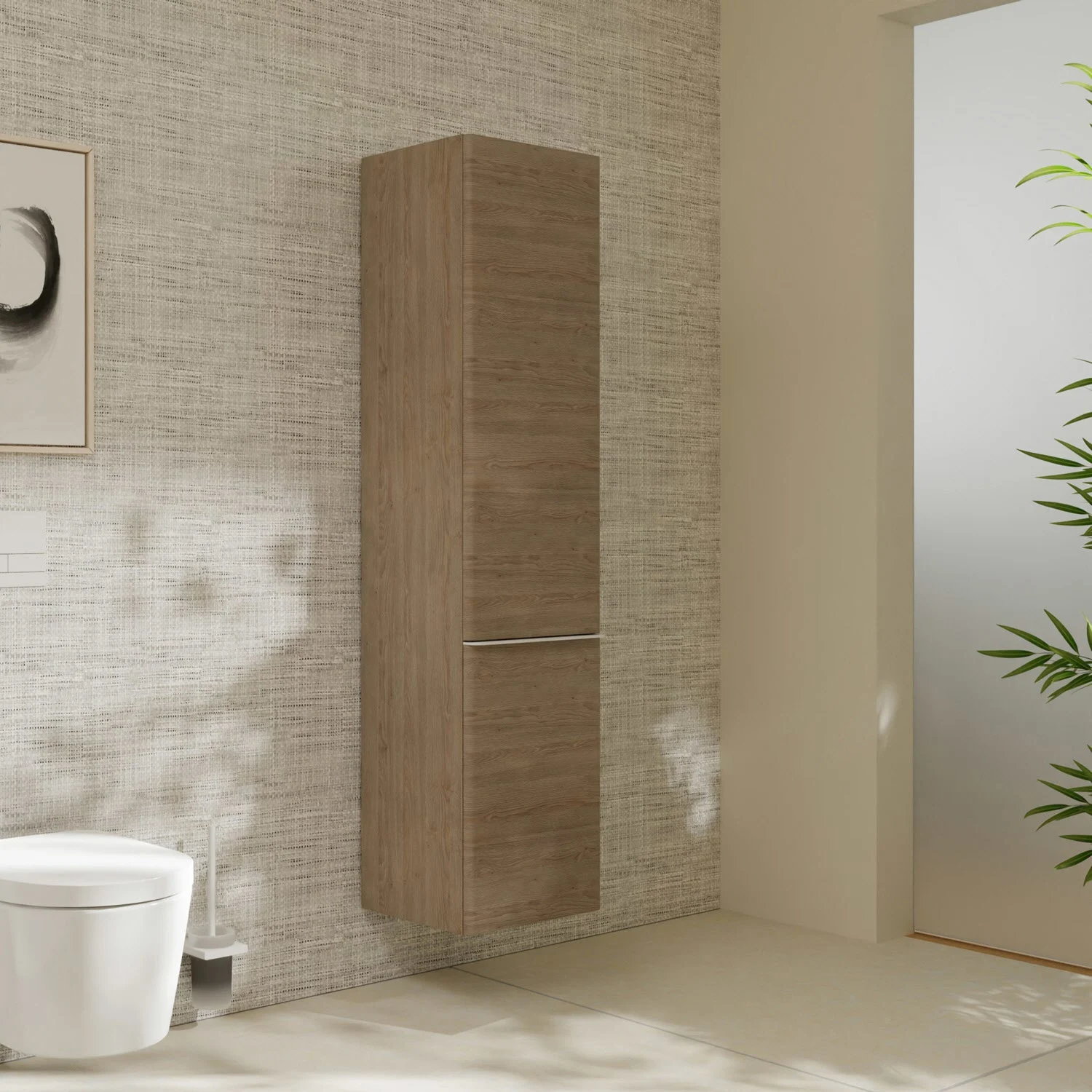 hansgrohe Xelu Q Hochschrank 40 x 165 cm, 2 Türen mit Anschlag rechts, Griff mattweiß Bild 4