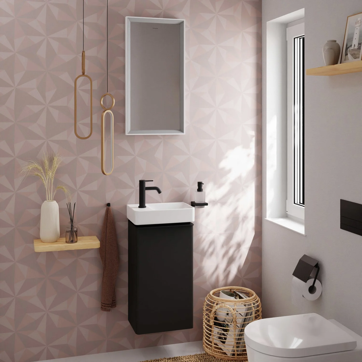 hansgrohe Xelu Q Waschtischunterschrank 34 x 60,5 cm, 1 Tür mit Anschlag links, Griff mattschwarz Bild 4