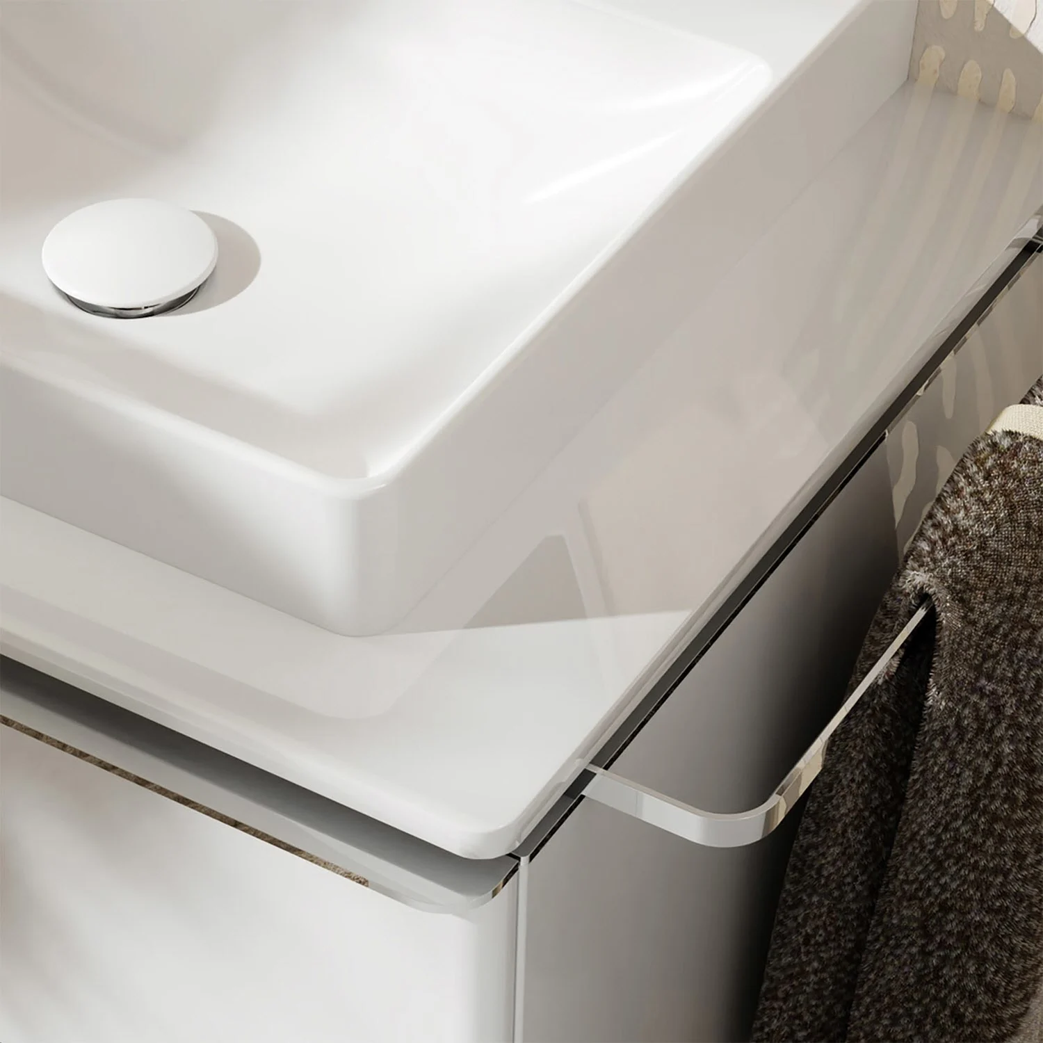 hansgrohe Xelu Q Waschtischunterschrank für Konsole 118 x 48,5 cm, 1 Schubkasten, Griff chrom Bild 6