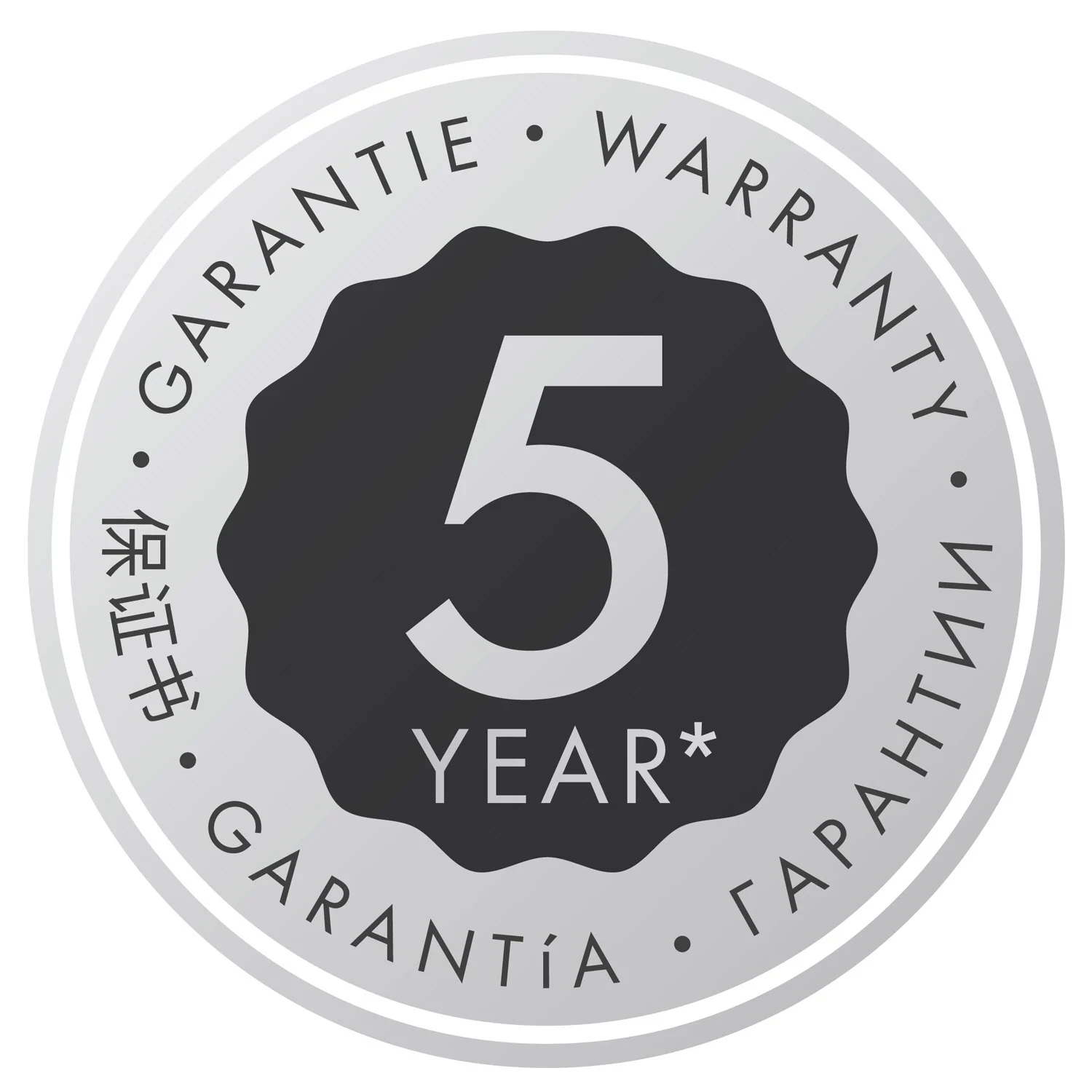Naklejka gwarancyjna z pięcioletnią gwarancją, hansgrohe