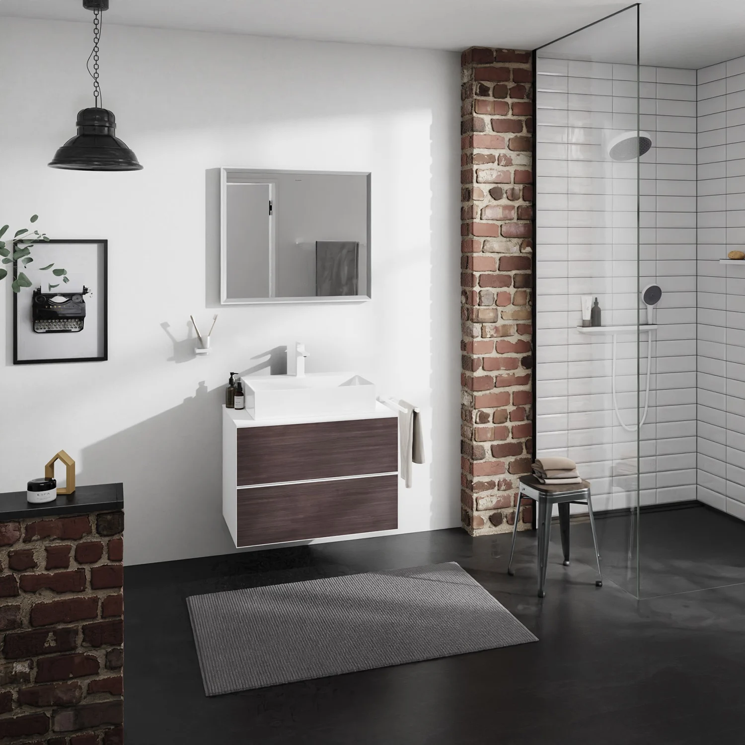 hansgrohe Xevolos E Konsole 78 x 55 cm mit Ausschnitt mittig für Aufsatzwaschtisch 50 oder 60 x 48 cm Bild 8
