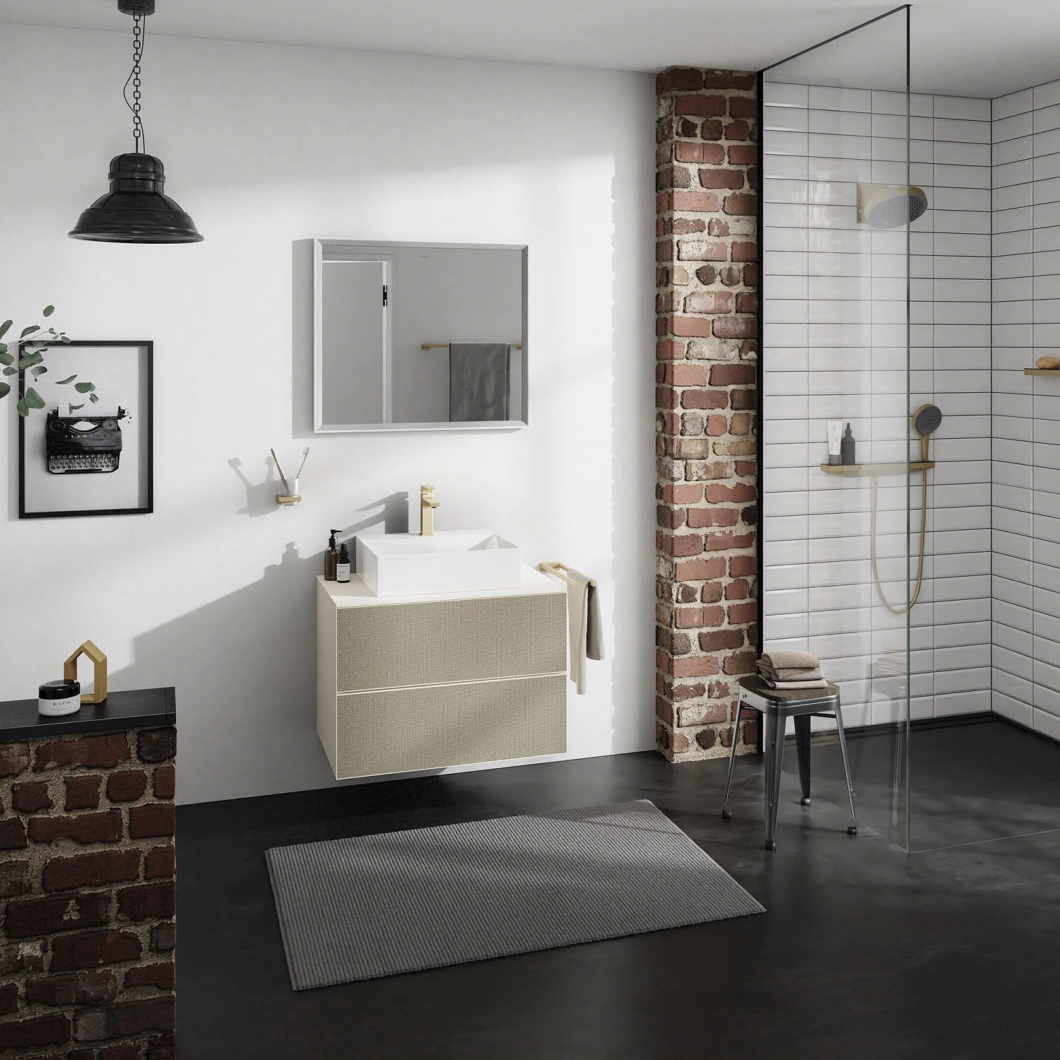 hansgrohe Xevolos E Konsole 78 x 55 cm mit Ausschnitt mittig für Aufsatzwaschtisch 50 oder 60 x 48 cm Bild 9