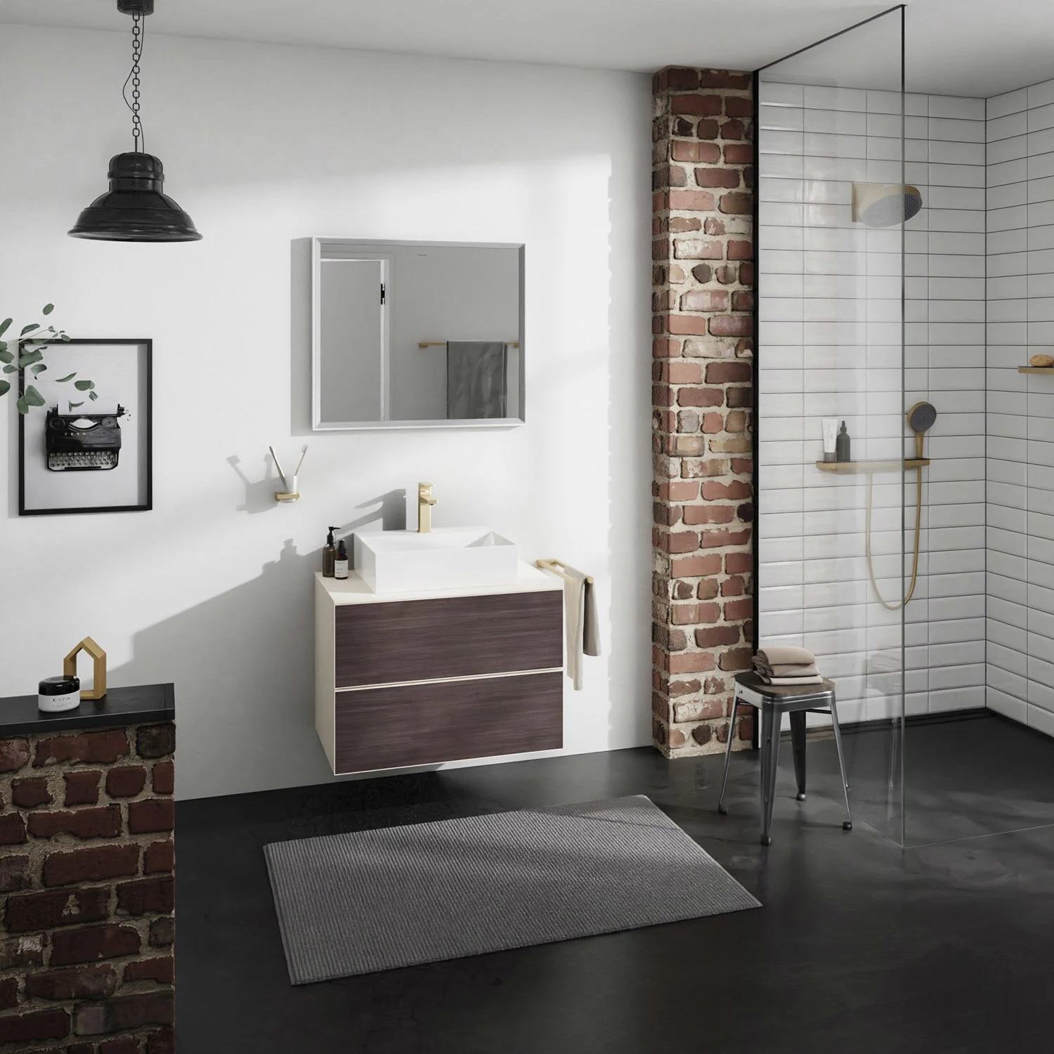 hansgrohe Xevolos E Konsole 78 x 55 cm mit Ausschnitt mittig für Aufsatzwaschtisch 50 oder 60 x 48 cm Bild 7